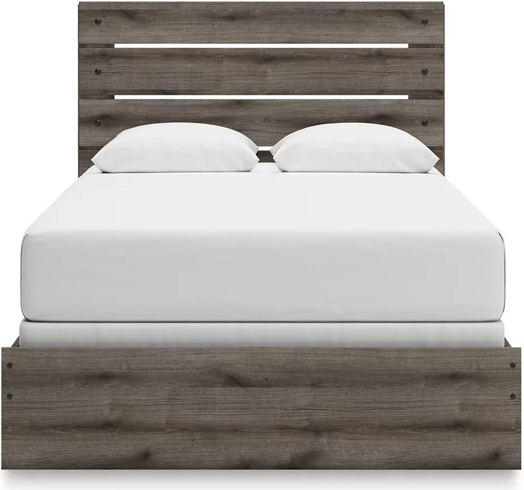 The appearance of Fondenlane Queen Panel Bed In Brown Gray designed by Signature Design by Ashley in the transitional interior design. This brown gray piece of furniture was selected by 1StopBedrooms from Fondenlane Collection to add a touch of cosiness and style into your home. Sku: NCB2405-71;NCB2405-96. Bed Type: Panel Bed. Material: Wood. Bed Size: Queen.