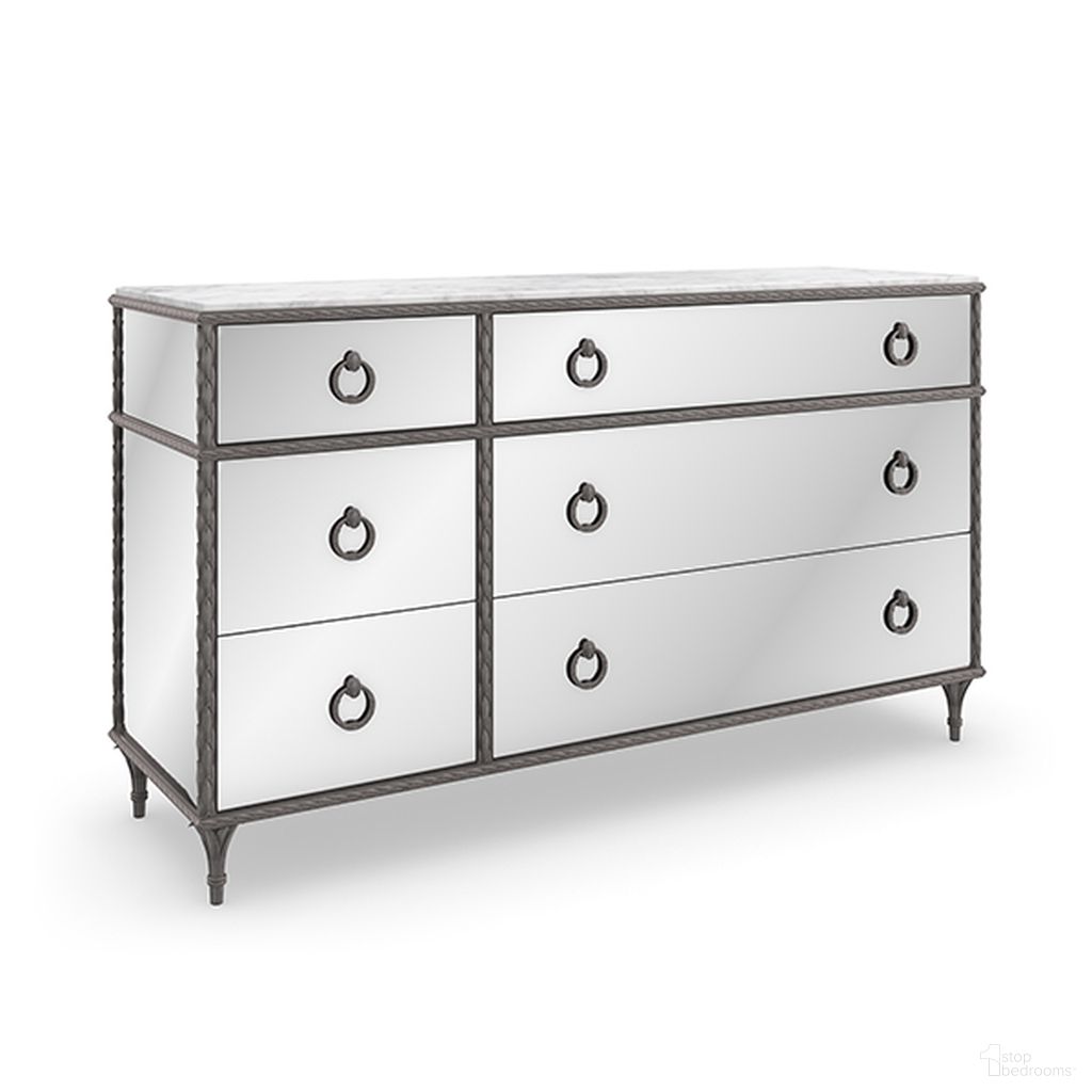 The appearance of Fontainebleau Double Dresser In Silver designed by Caracole in the traditional interior design. This silver piece of furniture was selected by 1StopBedrooms from Fontainebleau Collection to add a touch of cosiness and style into your home. Sku: C063-419-012. Material: Mirror.