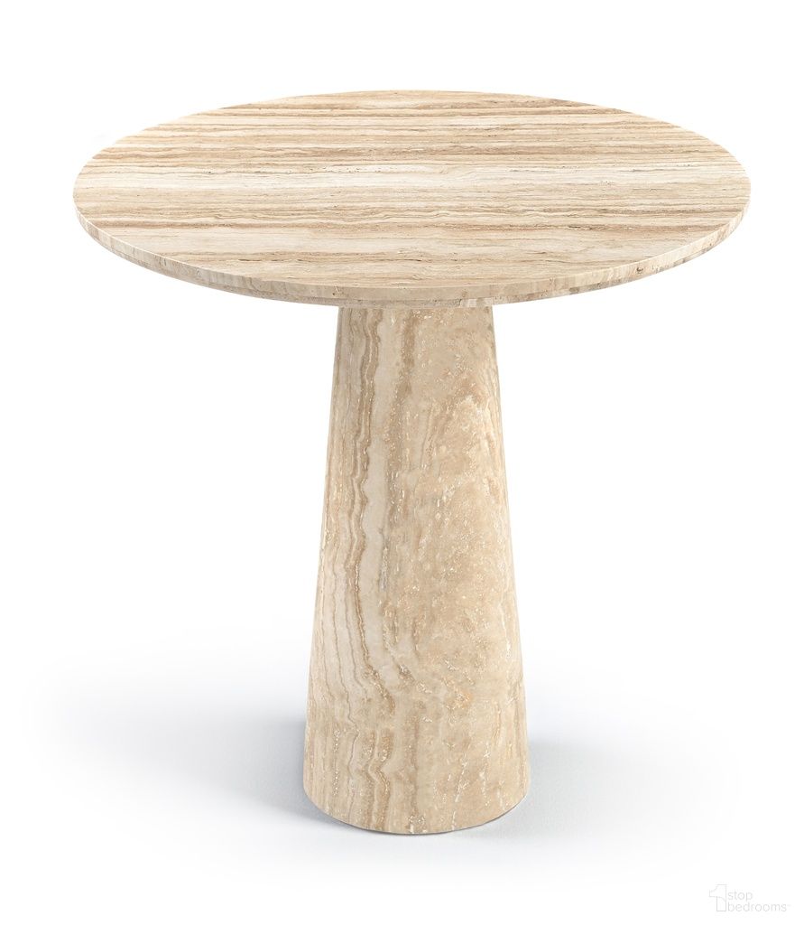 The appearance of Fontelina 30 Inch Genuine Marble Bistro Dining Table In Beige designed by Meridian in the modern / contemporary interior design. This beige piece of furniture  was selected by 1StopBedrooms from Fontelina Collection to add a touch of cosiness and style into your home. Sku: 919Beige-DT30 Box 1/2 (Top);919Beige-DT30 Box 2/2 (Base). Table Base Style: Pedestal. Table Top Shape: Round. Material: Marble. Size: 30".