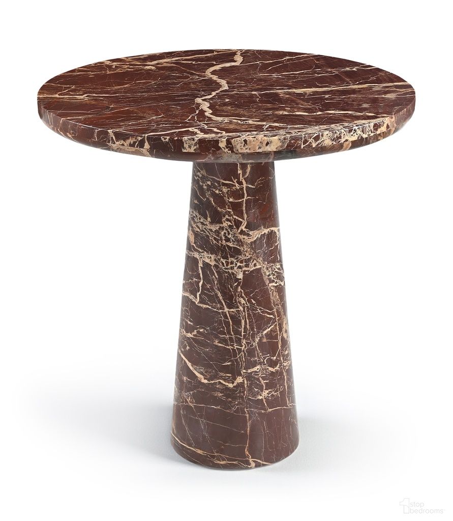 Fontelina 30 Inch Genuine Marble Bistro Dining Table In Cherry