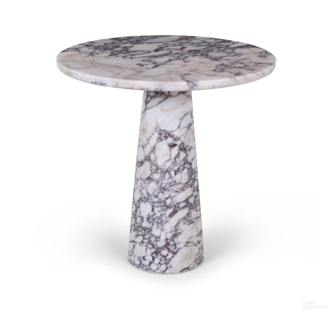 Fontelina 30 Inch Genuine Marble Bistro Dining Table In Viola
