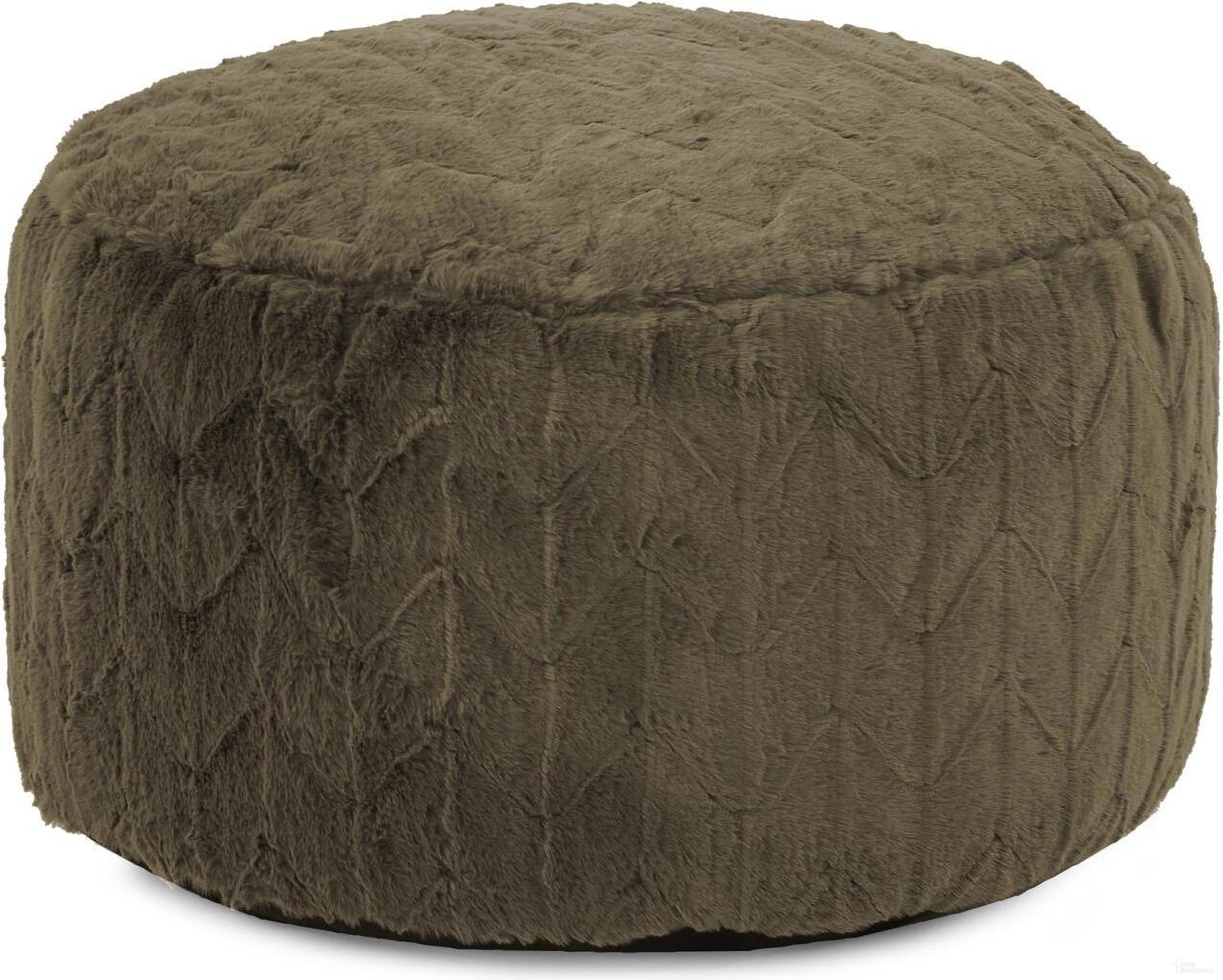 The appearance of Foot Pouf Angora In Moss designed by Howard Elliott in the transitional interior design. This moss piece of furniture was selected by 1StopBedrooms from Angora Collection to add a touch of cosiness and style into your home. Sku: 871-1091. Material: Polyester.