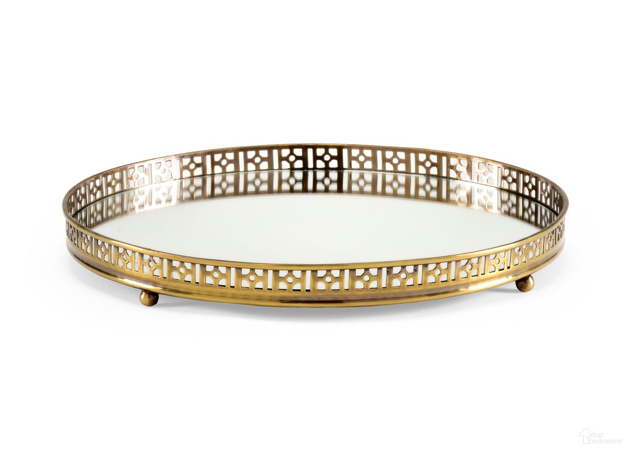 Footed Vanity Tray In Gold