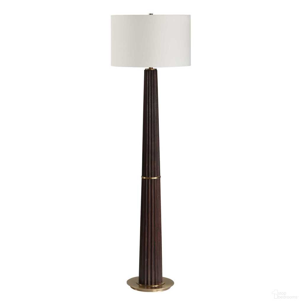 Forage Floor Lamp In Brass and Woodtone