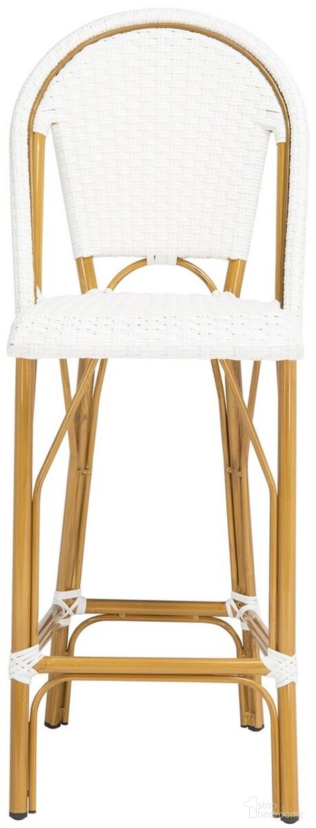 The appearance of Ford Indoor-Outdoor French Bistro Bar Stool in White designed by Safavieh in the transitional interior design. This white piece of furniture was selected by 1StopBedrooms from Ford Collection to add a touch of cosiness and style into your home. Sku: PAT4008C. Material: Rattan.