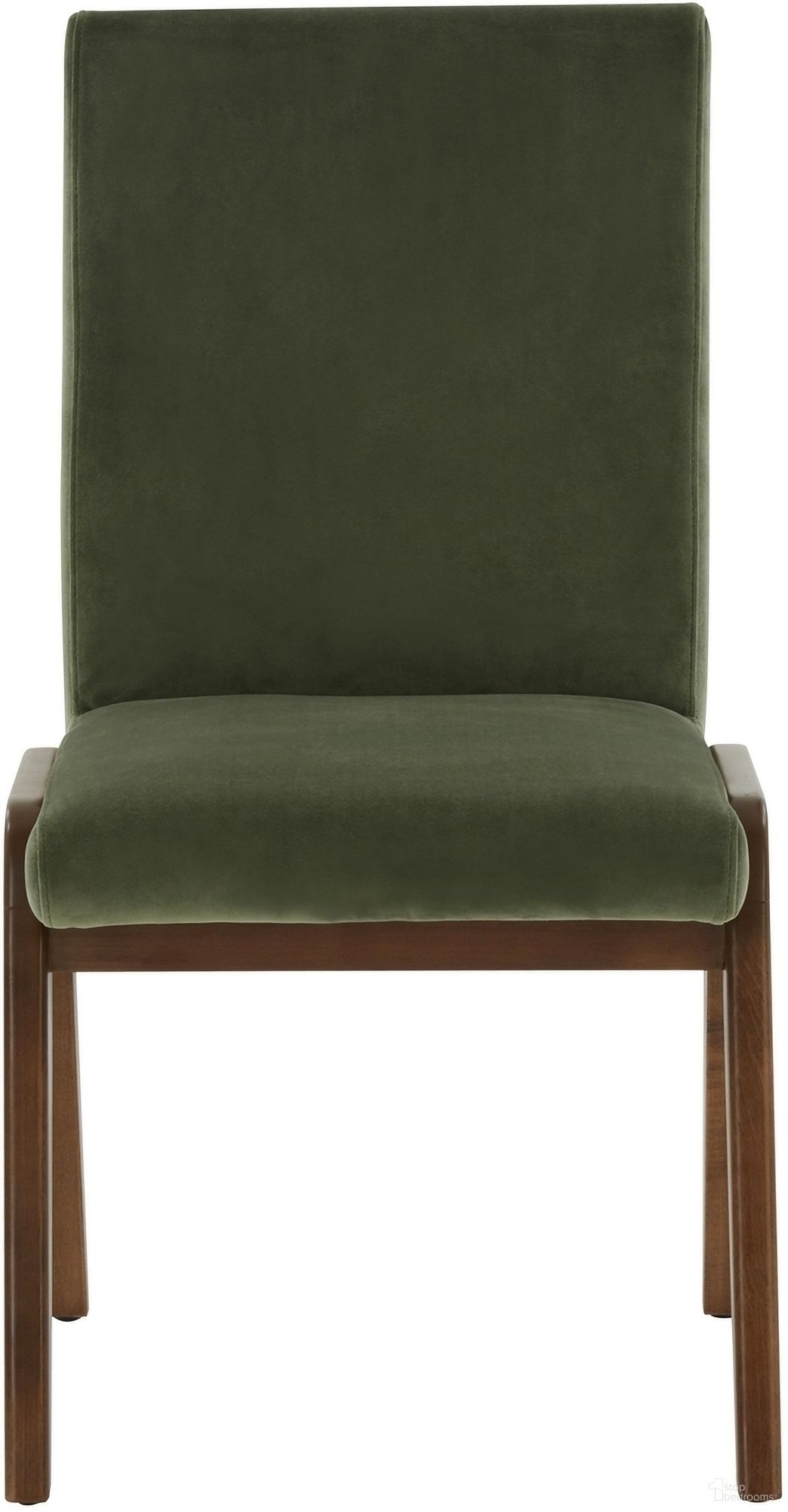 Forrest Dining Chair Set of 2 In Olive Green and Dark Walnut