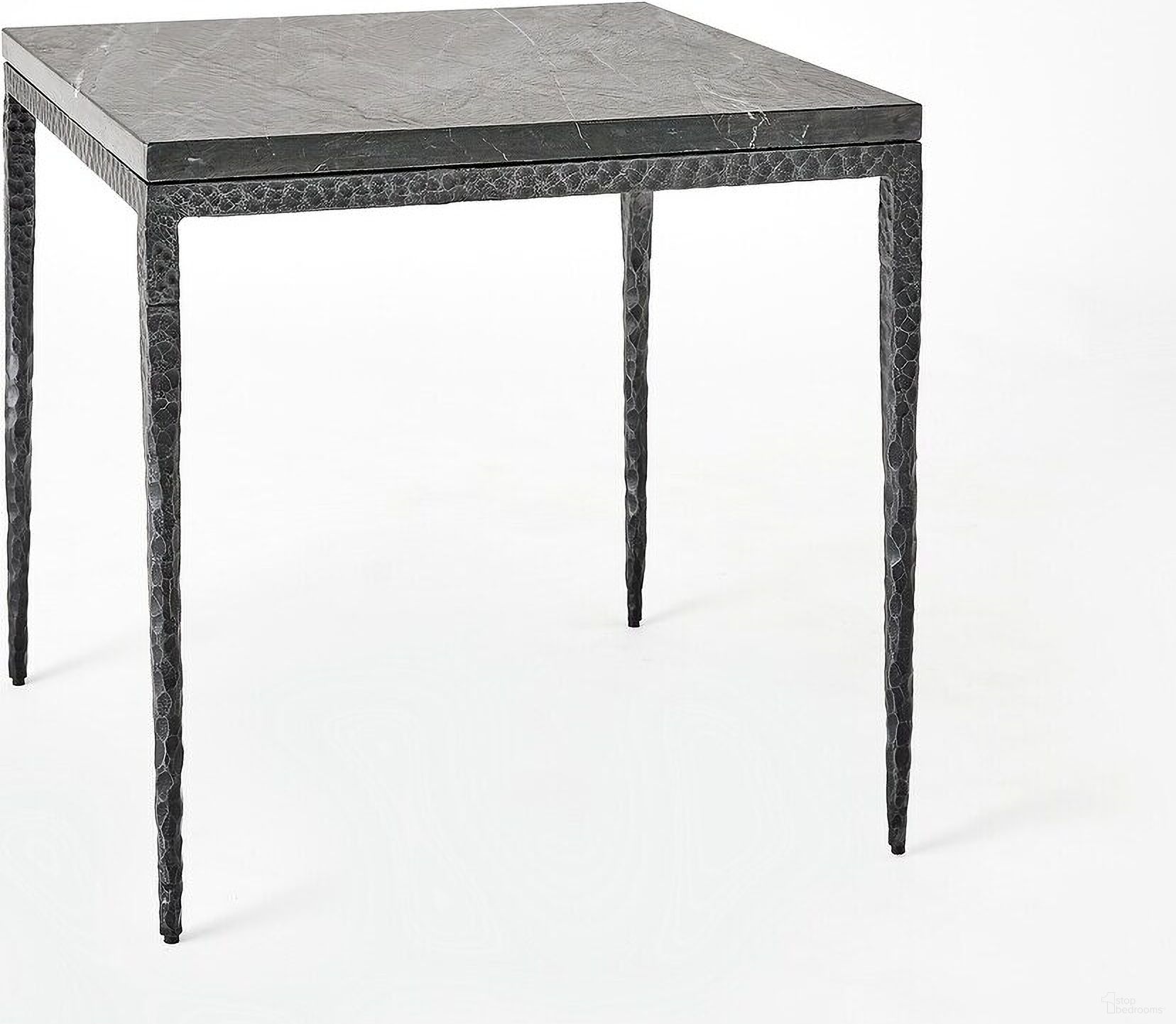 The appearance of Forrester Side Tableened/Flamed Marble In Black designed by Global Views in the modern / contemporary interior design. This black piece of furniture  was selected by 1StopBedrooms from Forrester Collection to add a touch of cosiness and style into your home. Sku: 791697. Material: MDF.