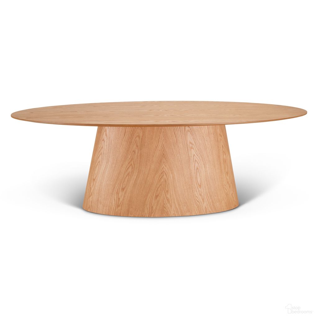 The appearance of Fortaleza 86 Inch Oval Dining Table In Damasco designed by Urbia in the modern / contemporary interior design. This damasco piece of furniture was selected by 1StopBedrooms from Tonia Collection to add a touch of cosiness and style into your home. Sku: BSM-246632-02. Table Base Style: Pedestal. Table Top Shape: Oval. Size: 43" x 86". Material: Solid Wood.