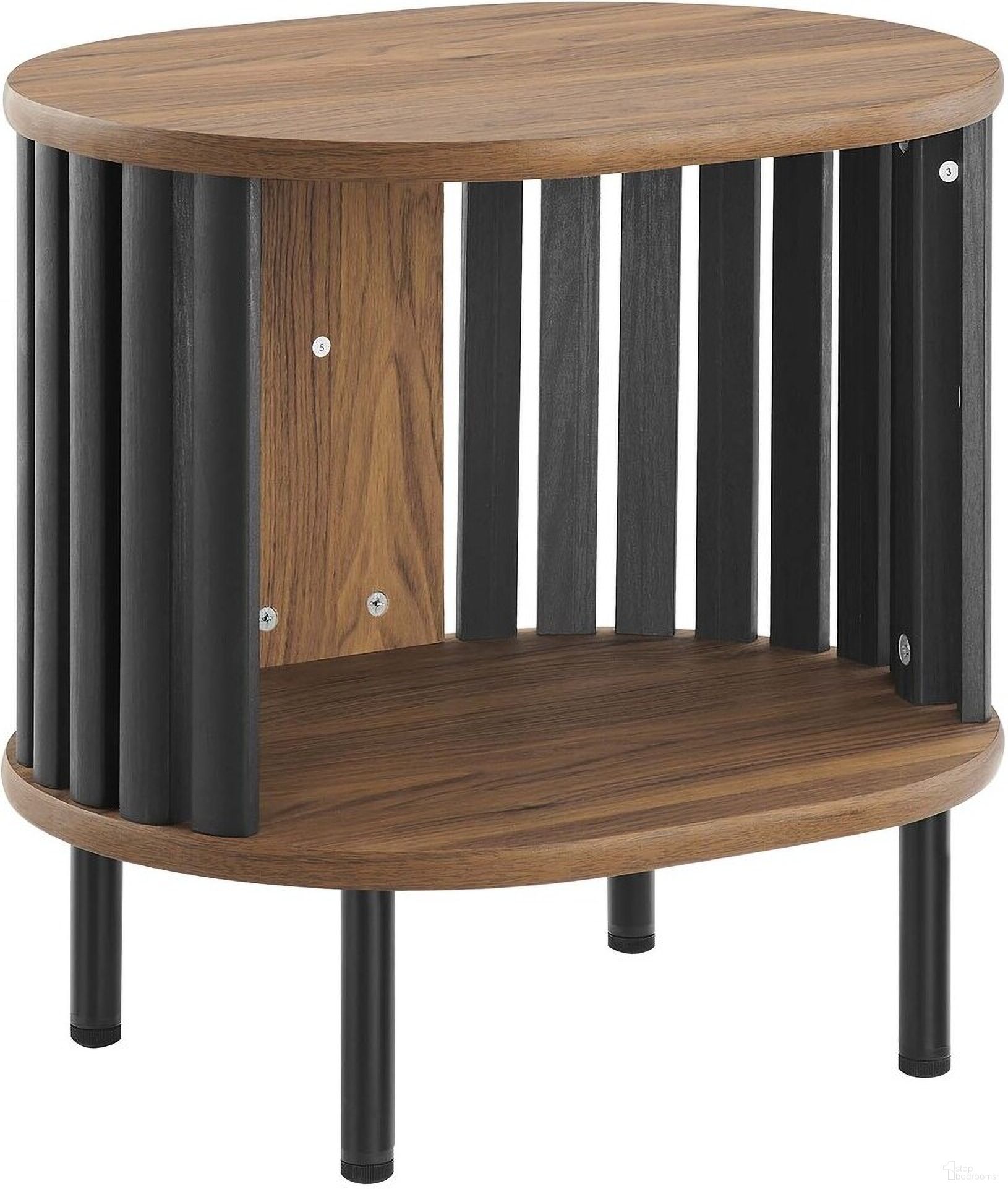 The appearance of Fortitude Side Table In Walnut Black designed by Modway in the modern / contemporary interior design. This walnut black piece of furniture  was selected by 1StopBedrooms from Fortitude Collection to add a touch of cosiness and style into your home. Sku: EEI-6523-WAL-BLK. Material: Metal.