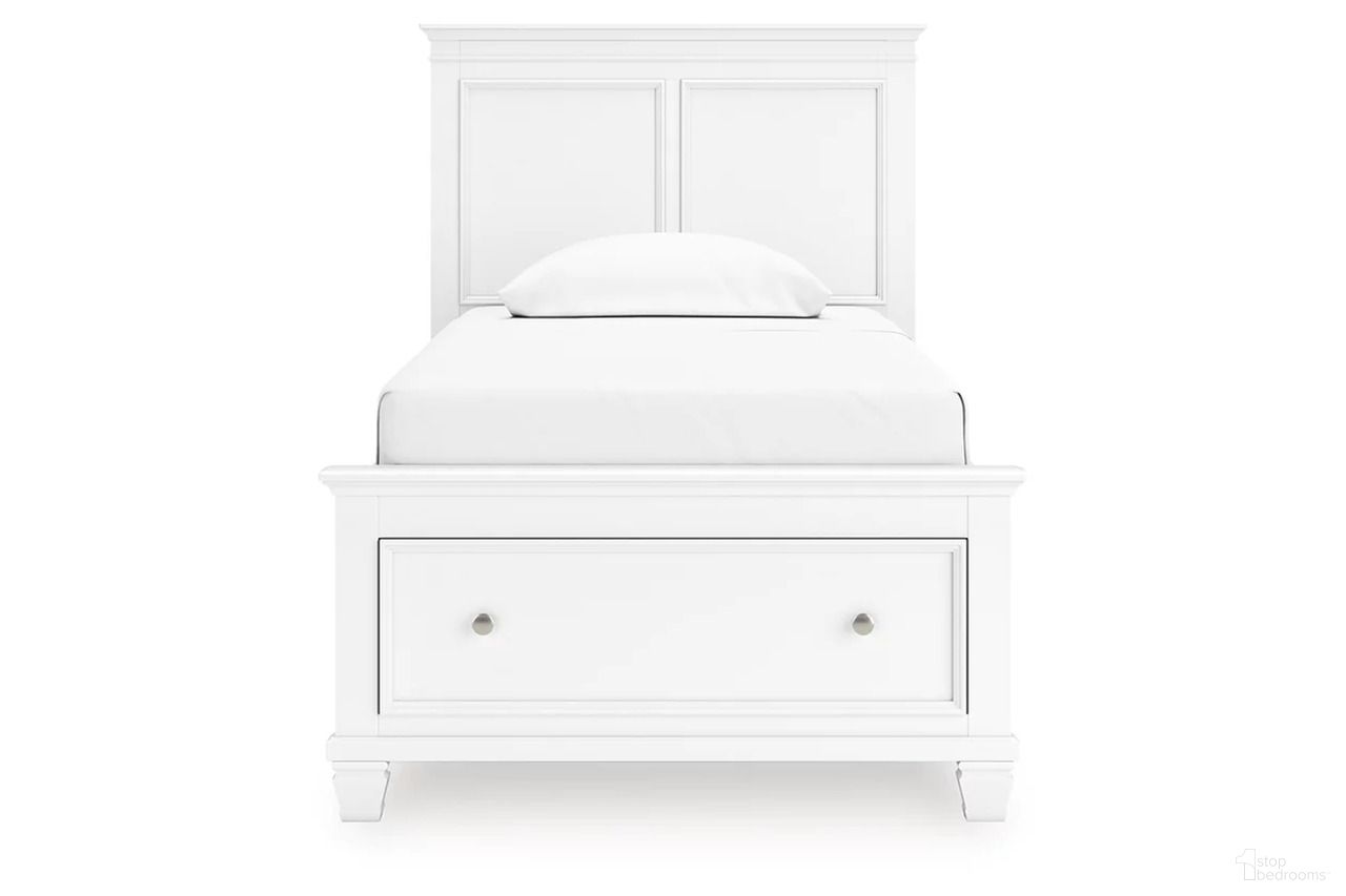 Fortman Twin Panel Storage Bed In White