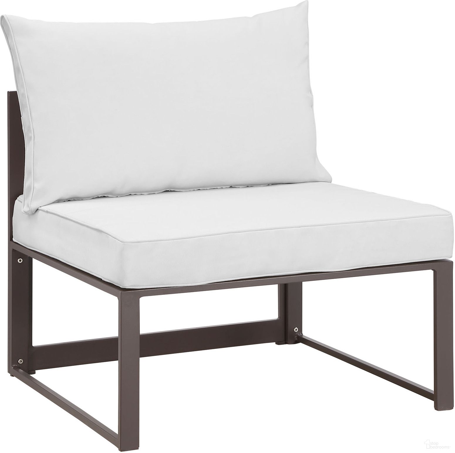 The appearance of Fortuna Brown White Armless Outdoor Patio Sofa EEI-1520-BRN-WHI designed by Modway in the modern / contemporary interior design. This brown white piece of furniture  was selected by 1StopBedrooms from Fortuna Collection to add a touch of cosiness and style into your home. Sku: EEI-1520-BRN-WHI. Material: Aluminum.