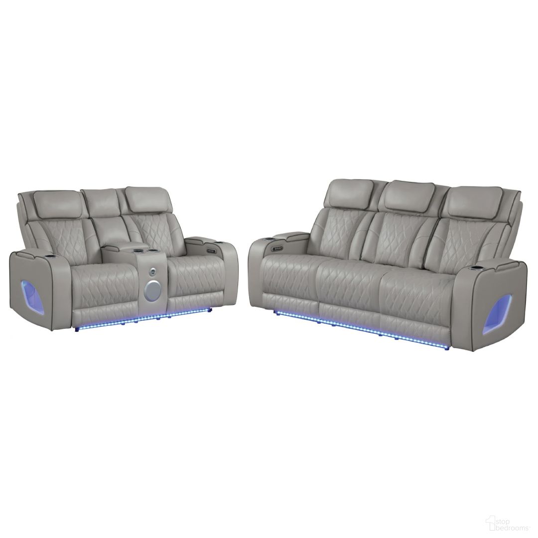 The appearance of Fortuner Power Reclining Living Room Set In Gray designed by Galaxy Home Furnishings in the modern / contemporary interior design. This gray piece of furniture was selected by 1StopBedrooms from Fortuner Collection to add a touch of cosiness and style into your home. Sku: 601955556699;601955556729. Material: Faux Leather.