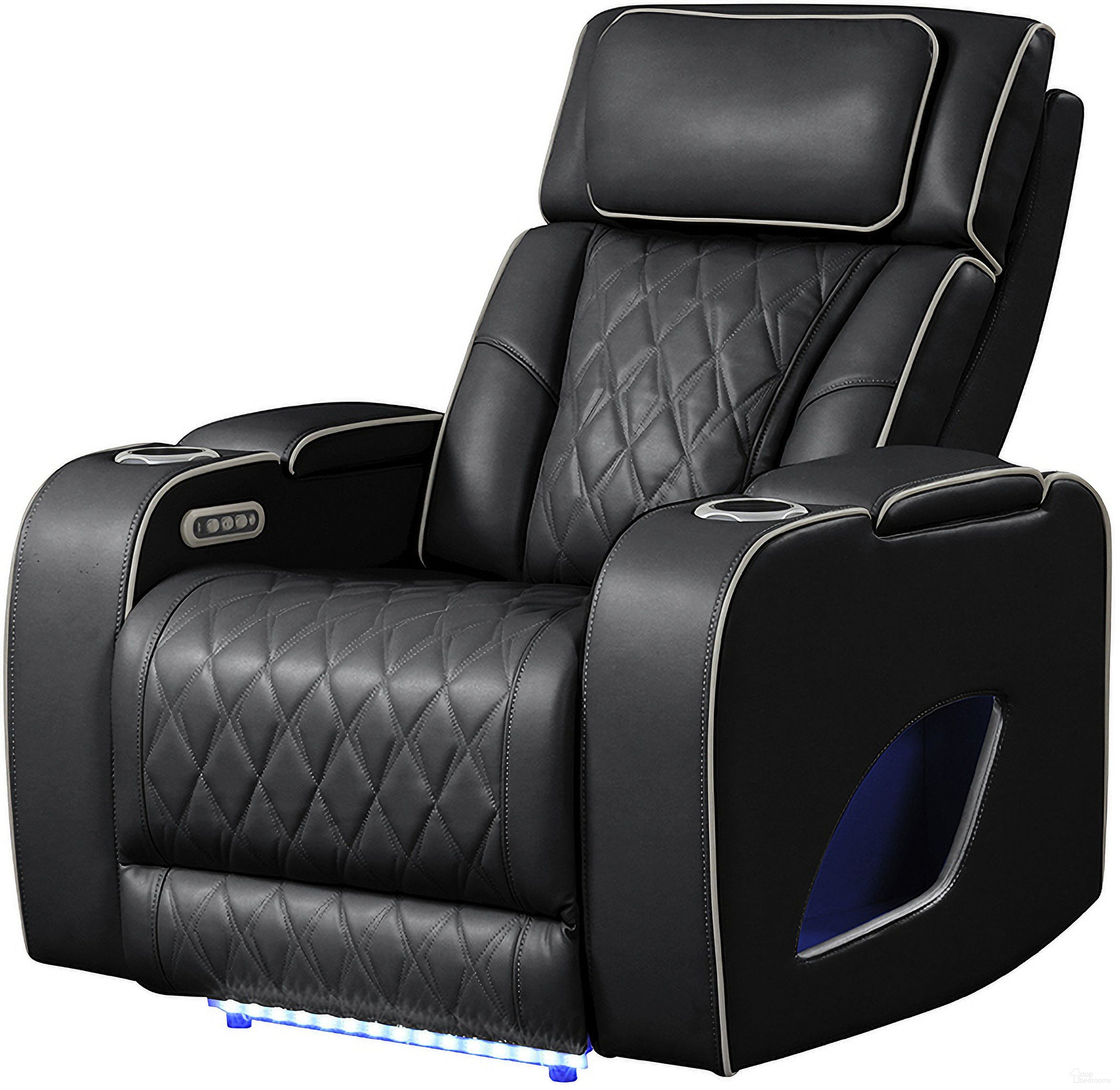 The appearance of Fortuner Power Reclining Recliner In Black designed by Galaxy Home Furnishings in the modern / contemporary interior design. This black piece of furniture  was selected by 1StopBedrooms from Fortuner Collection to add a touch of cosiness and style into your home. Sku: 601955556743. Material: Faux Leather.