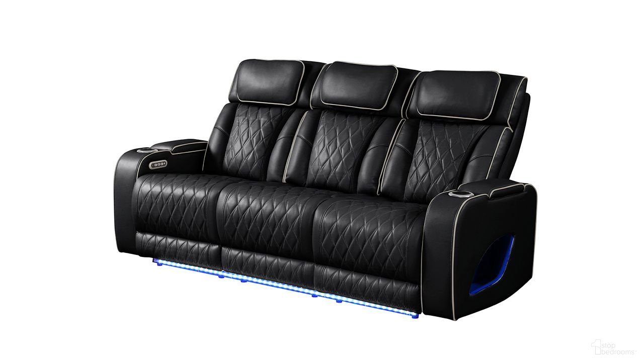 The appearance of Fortuner Power Reclining Sofa In Black designed by Galaxy Home Furnishings in the modern / contemporary interior design. This black piece of furniture was selected by 1StopBedrooms from Fortuner Collection to add a touch of cosiness and style into your home. Sku: 601955556682. Material: Faux Leather.