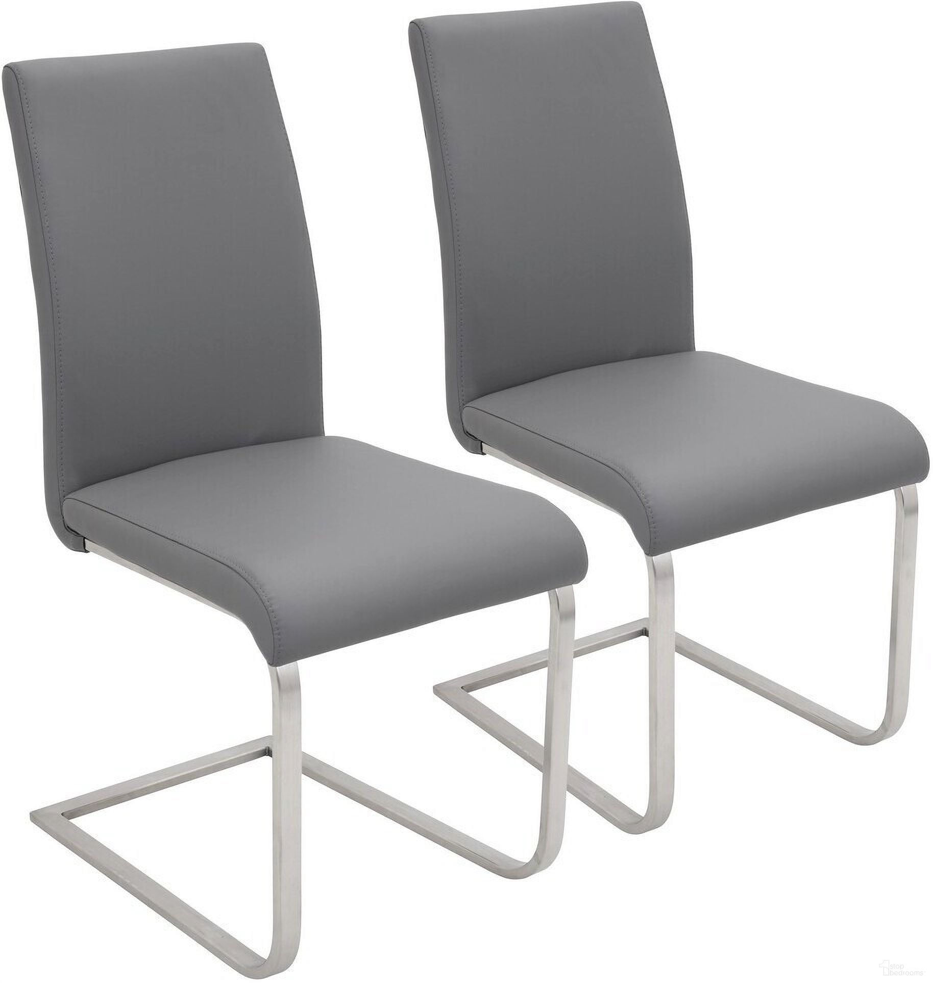 The appearance of Foster Dining Chair Set of 2 In Grey designed by Lumisource in the modern / contemporary interior design. This grey piece of furniture  was selected by 1StopBedrooms from Foster Collection to add a touch of cosiness and style into your home. Sku: DC-FSTR GY2. Material: Leather. Chair Type: Side Chair.