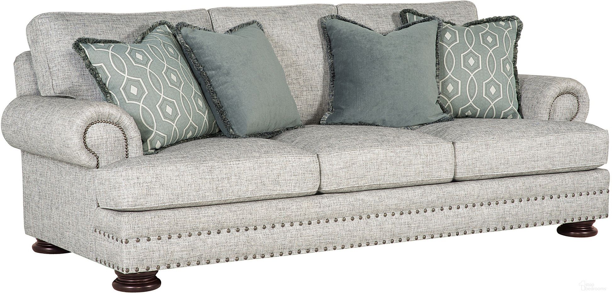 The appearance of Foster Sofa Gray designed by Bernhardt in the traditional interior design. This gray piece of furniture  was selected by 1StopBedrooms from Foster Collection to add a touch of cosiness and style into your home. Sku: B5177A. Material: Wood.