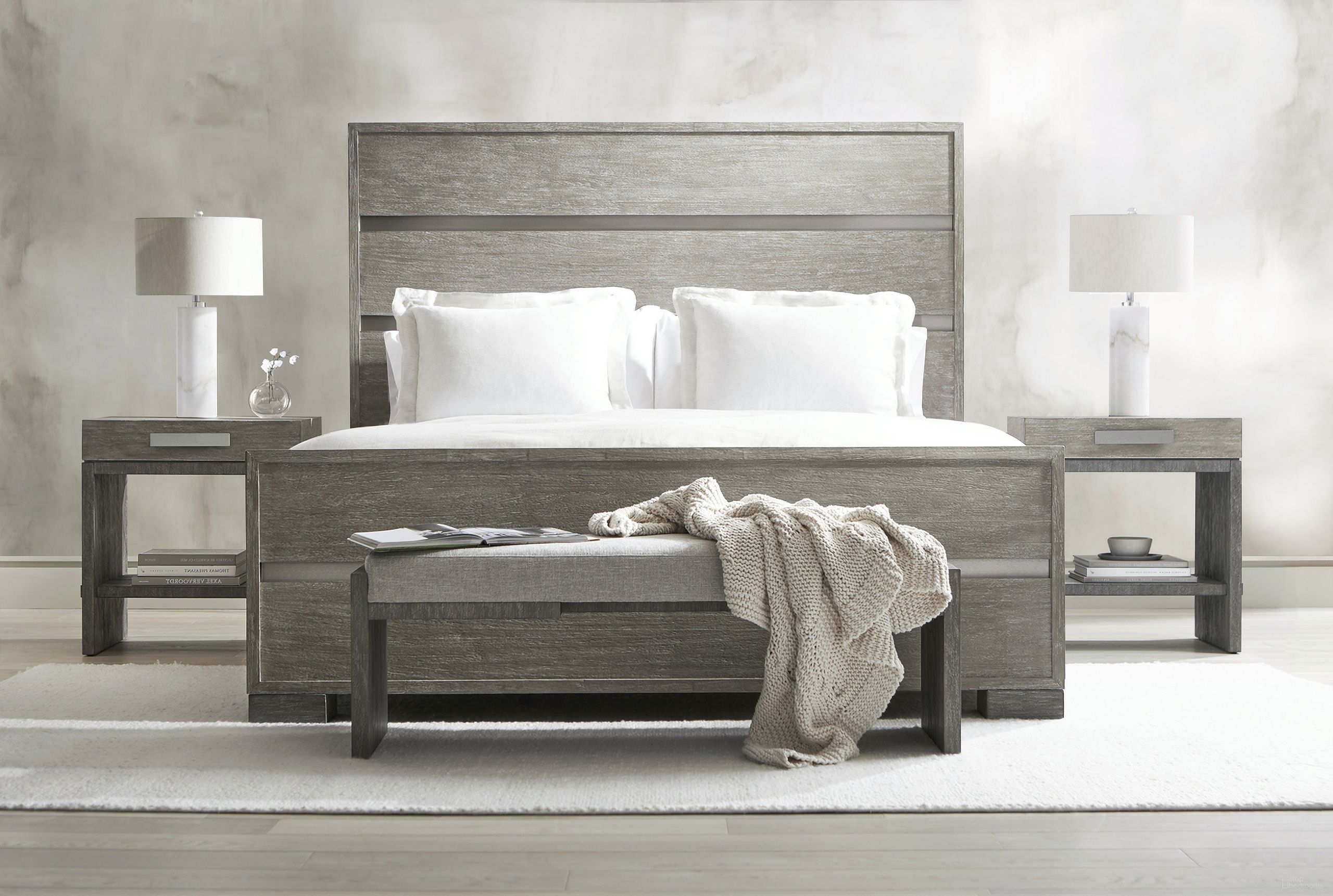 The appearance of Foundations Panel Bedroom Set designed by Bernhardt in the modern / contemporary interior design. This dark shale/light shale piece of furniture  was selected by 1StopBedrooms from Foundations Collection to add a touch of cosiness and style into your home. Sku: 306FR04;306H04;306216. Bed Type: Panel Bed. Material: Metal. Bed Size: Queen.