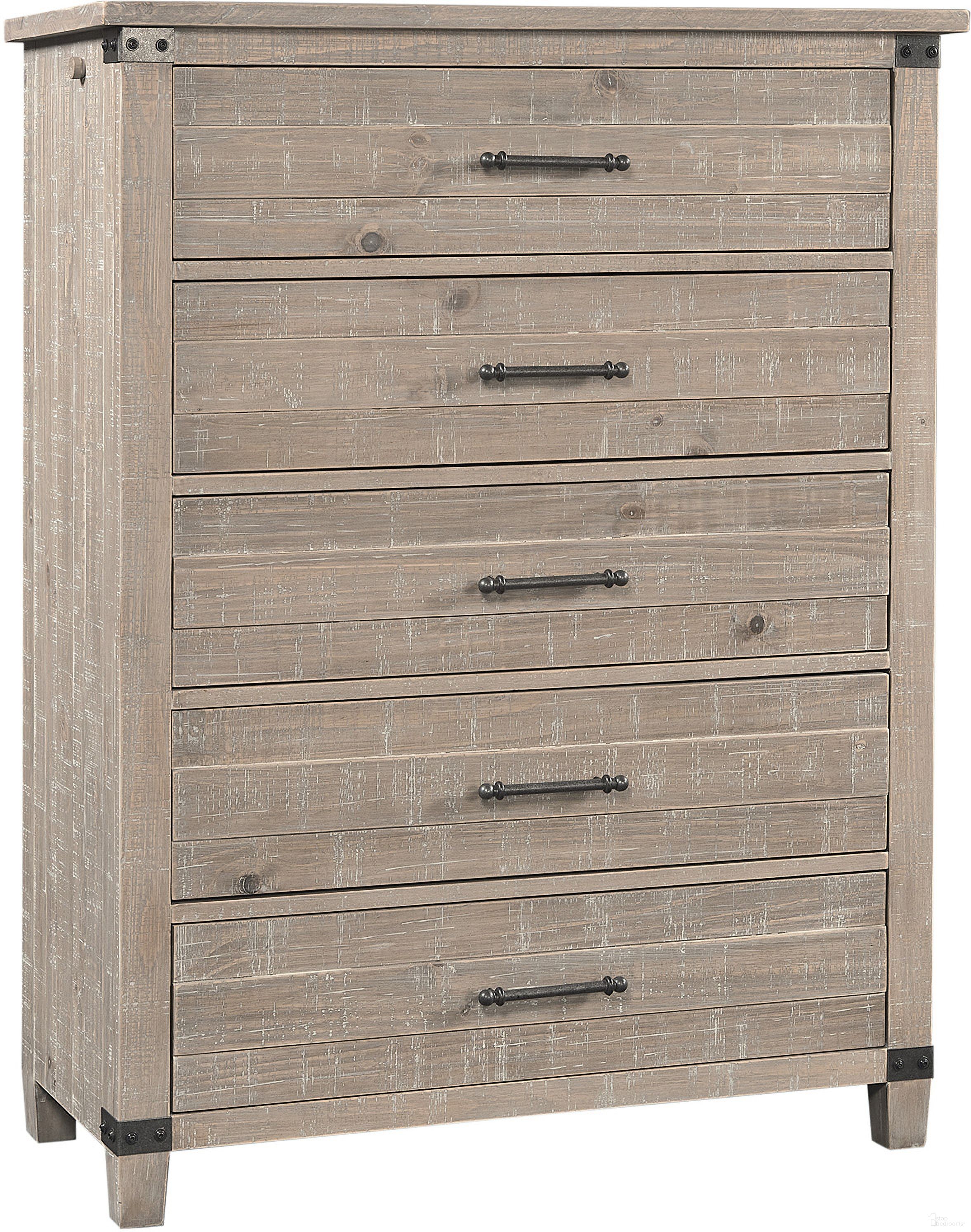 The appearance of Foundry Chest In Weathered Stone designed by Aspenhome in the country / farmhouse interior design. This weathered stone piece of furniture  was selected by 1StopBedrooms from Foundry Collection to add a touch of cosiness and style into your home. Sku: I349-456-WST. Material: Wood.