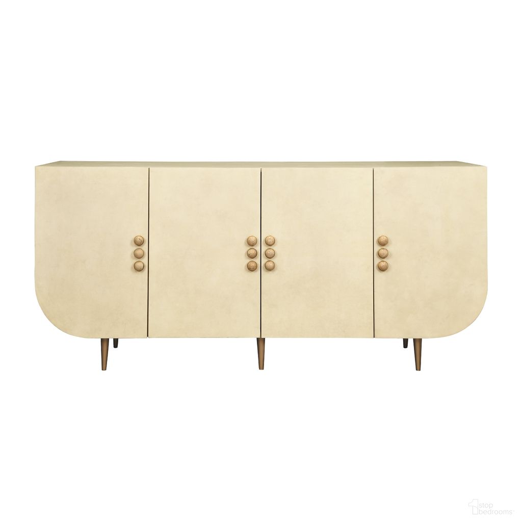 The appearance of Four Door Buffet In Beige designed by Worlds Away in the modern / contemporary interior design. This beige piece of furniture  was selected by 1StopBedrooms from  to add a touch of cosiness and style into your home. Sku: DELUCA PAR. Material: Solid Wood.