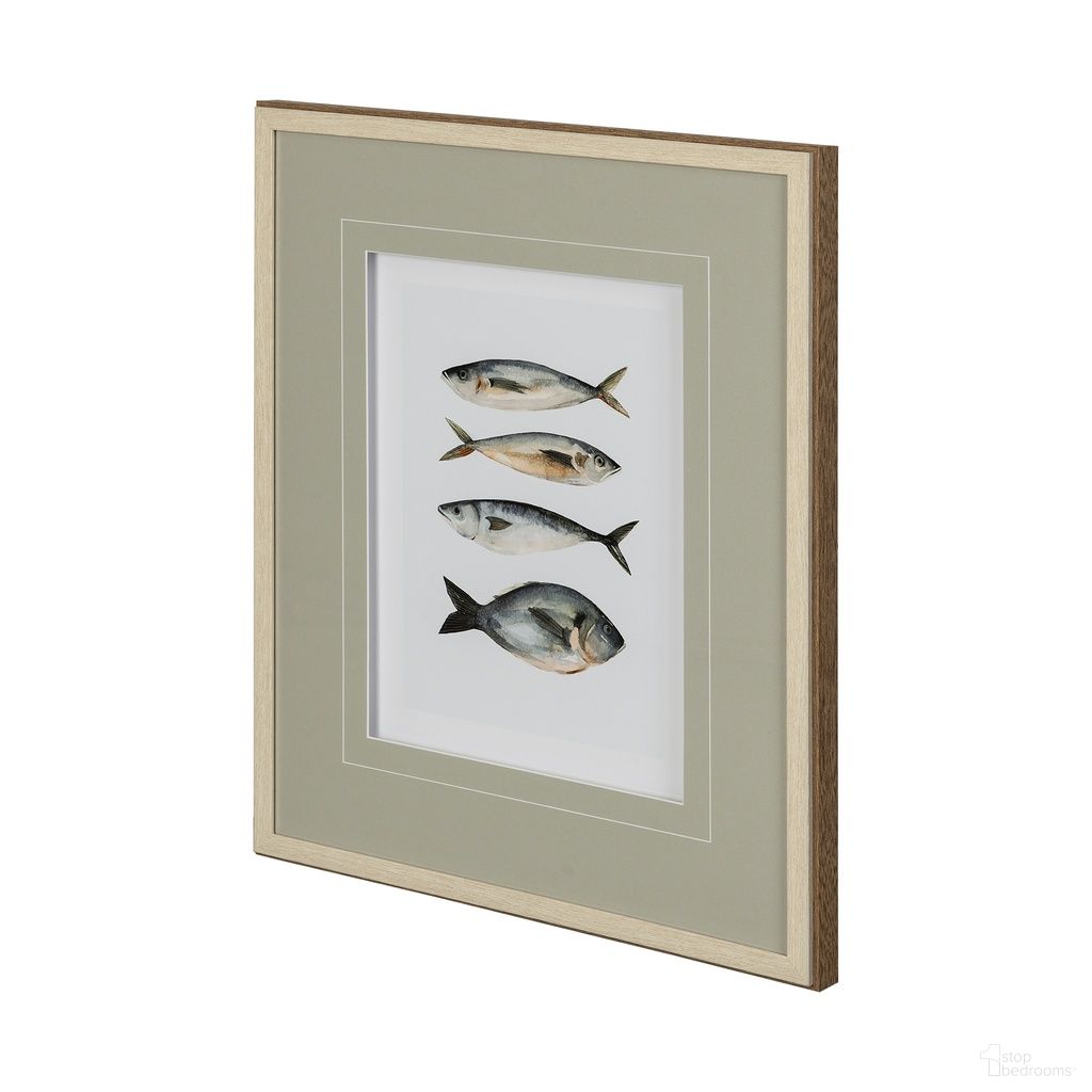 Four Fish I Hand Embellished Wall Art In Black and Gray
