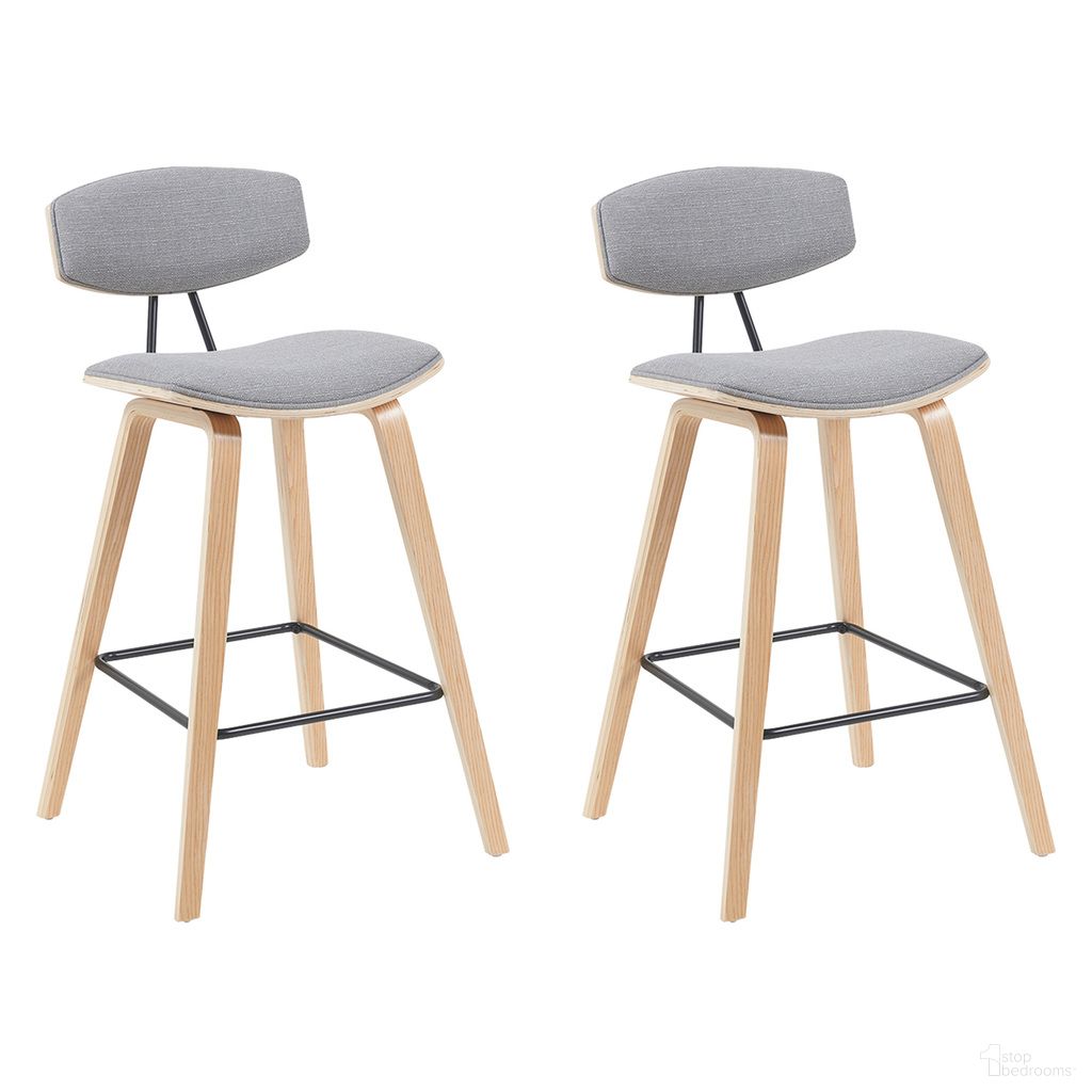 The appearance of Fox Swivel Bar Height Stool Set of 2 In Grey and Patterned Oak designed by Armen Living in the modern / contemporary interior design. This grey and patterned oak piece of furniture was selected by 1StopBedrooms from Fox Collection to add a touch of cosiness and style into your home. Sku: LCFOBAPOGR30;LCFOBAPOGR30. Material: Metal.