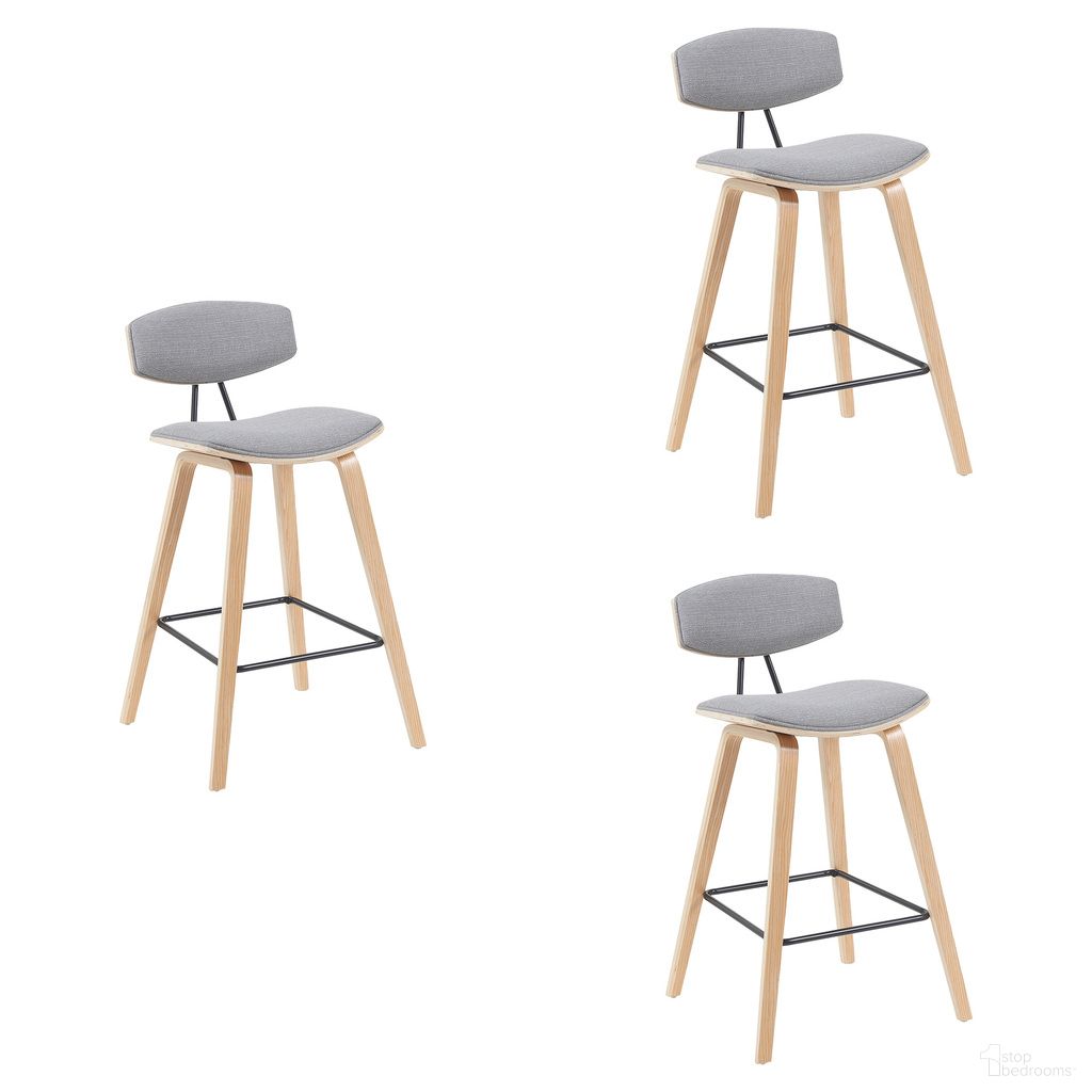 The appearance of Fox Swivel Bar Height Stool Set of 3 In Grey and Patterned Oak designed by Armen Living in the modern / contemporary interior design. This grey and patterned oak piece of furniture was selected by 1StopBedrooms from Fox Collection to add a touch of cosiness and style into your home. Sku: LCFOBAPOGR30;LCFOBAPOGR30;LCFOBAPOGR30. Material: Metal.