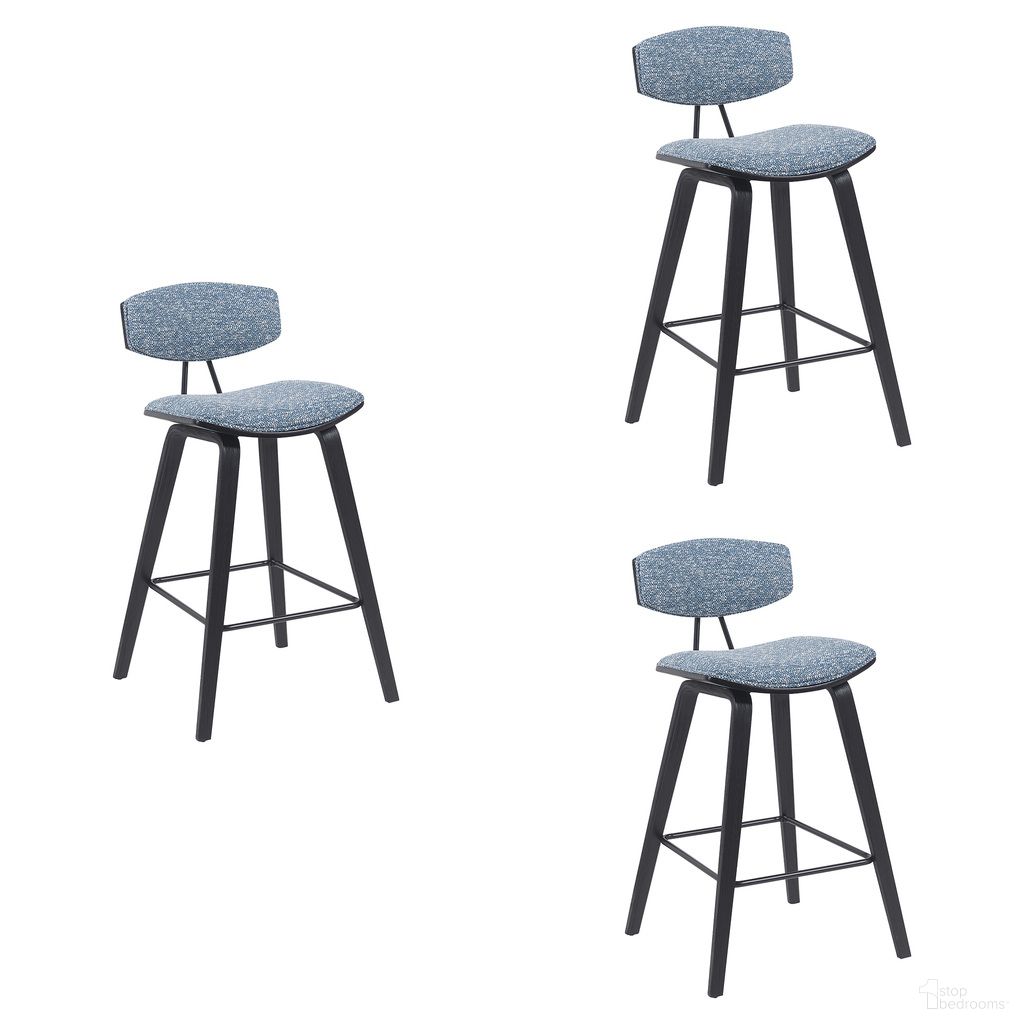The appearance of Fox Swivel Counter Height Bar Stool Set of 3 In Speckled Blue and Black designed by Armen Living in the modern / contemporary interior design. This speckled blue and black piece of furniture was selected by 1StopBedrooms from Fox Collection to add a touch of cosiness and style into your home. Sku: LCFOBABLSBLU26;LCFOBABLSBLU26;LCFOBABLSBLU26. Material: Metal.