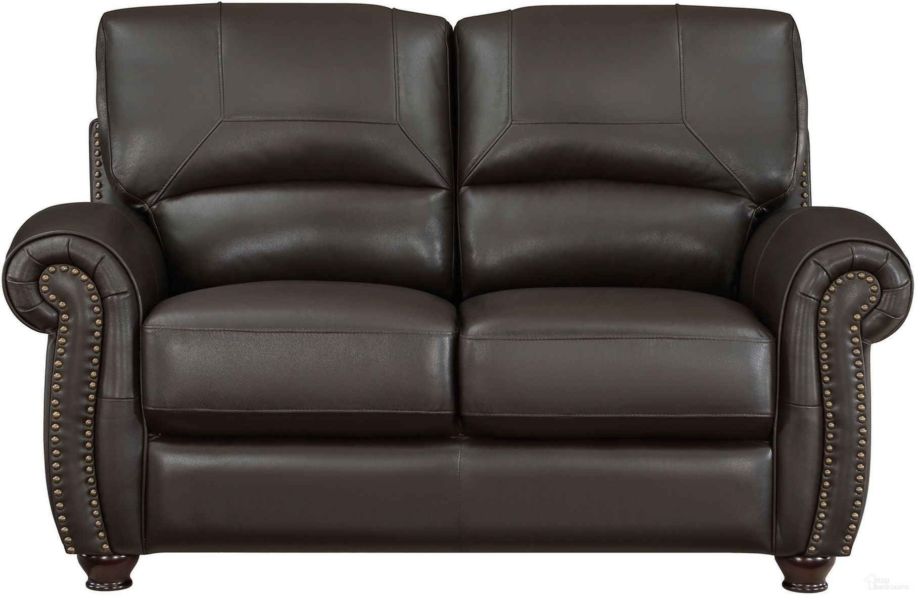 The appearance of Foxborough Leather Loveseat In Brown designed by Homelegance in the traditional interior design. This brown piece of furniture was selected by 1StopBedrooms from Foxborough Collection to add a touch of cosiness and style into your home. Sku: 9269DB-2. Material: Leather.