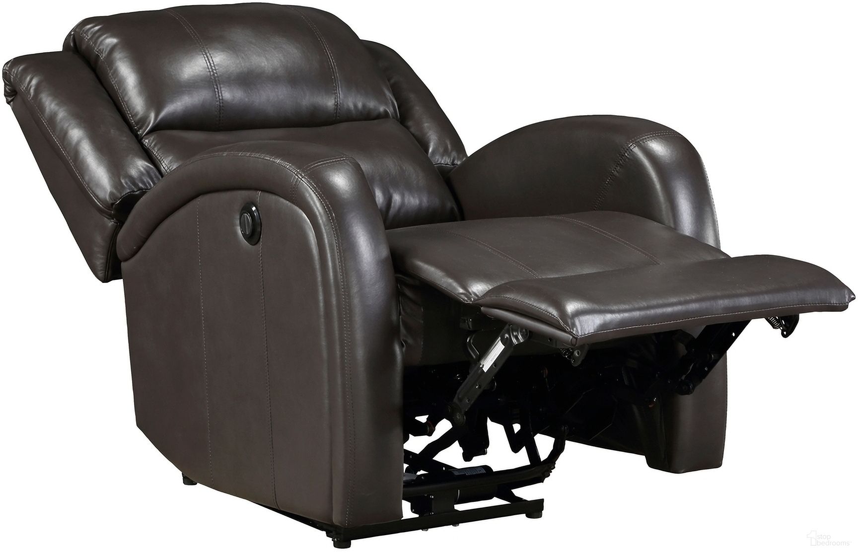 The appearance of Foxcroft Power Reclining Chair In Brown designed by Homelegance in the modern / contemporary interior design. This brown piece of furniture was selected by 1StopBedrooms from Foxcroft Collection to add a touch of cosiness and style into your home. Sku: 9316PUBR-1PW. Material: Faux Leather.