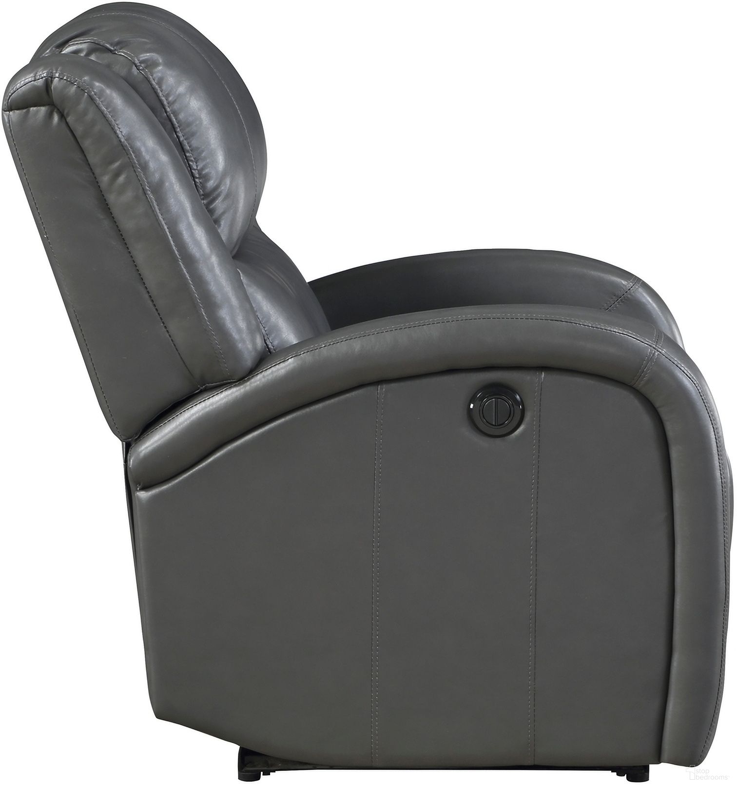 The appearance of Foxcroft Power Reclining Chair In Gray designed by Homelegance in the modern / contemporary interior design. This gray piece of furniture was selected by 1StopBedrooms from Foxcroft Collection to add a touch of cosiness and style into your home. Sku: 9316PUGY-1PW. Material: Faux Leather.