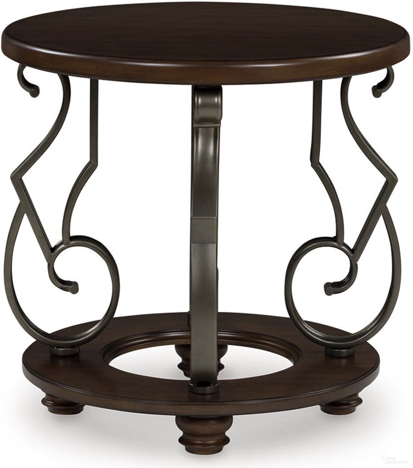 The appearance of Frallyn End Table In Dark Brown designed by Signature Design by Ashley in the traditional interior design. This dark brown piece of furniture  was selected by 1StopBedrooms from Frallyn Collection to add a touch of cosiness and style into your home. Sku: T623-6. Material: Wood.