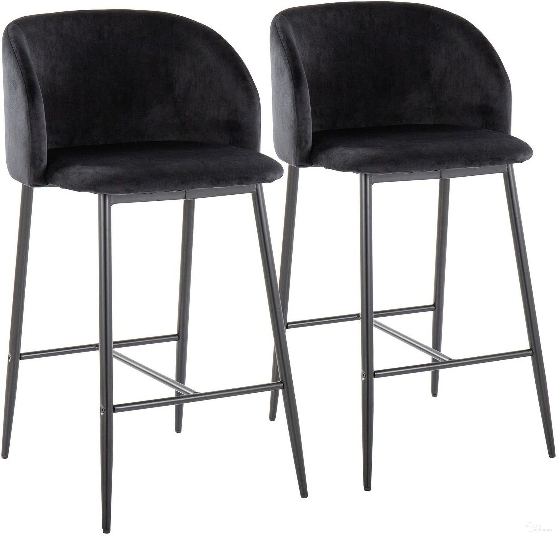The appearance of Fran 26 Inch Fixed Height Counter Stool Set of 2 In Black designed by Lumisource in the modern / contemporary interior design. This black piece of furniture was selected by 1StopBedrooms from Fran Collection to add a touch of cosiness and style into your home. Sku: B26-FRANV2 BKBK2. Material: Metal.