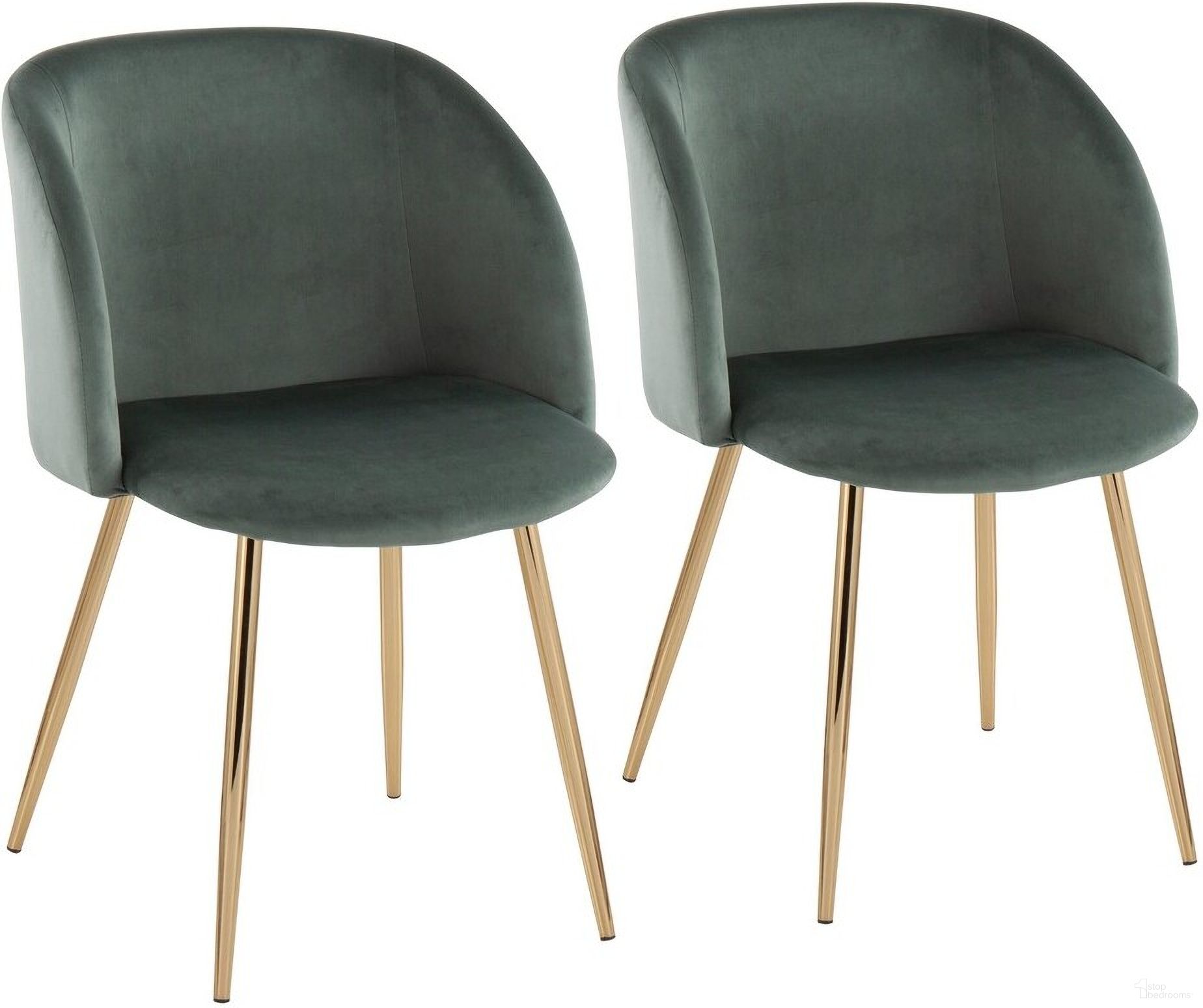 The appearance of Fran Chair Set of 2 In Green designed by Lumisource in the modern / contemporary interior design. This green piece of furniture  was selected by 1StopBedrooms from Luna Collection to add a touch of cosiness and style into your home. Sku: CH-FRAN AUVLGN2. Material: Velvet. Chair Type: Arm Chair.