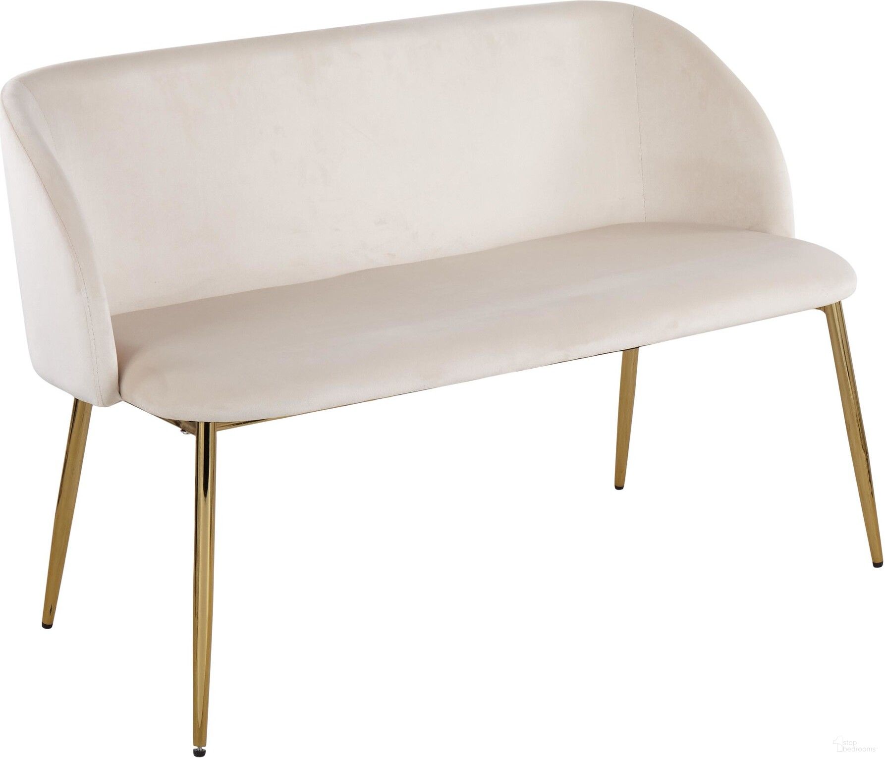 The appearance of Fran Glam Bench In Gold Steel And Cream Velvet designed by Lumisource in the glam interior design. This gold piece of furniture was selected by 1StopBedrooms from Luna Collection to add a touch of cosiness and style into your home. Sku: BC-FRAN AUVCR. Material: Velvet.