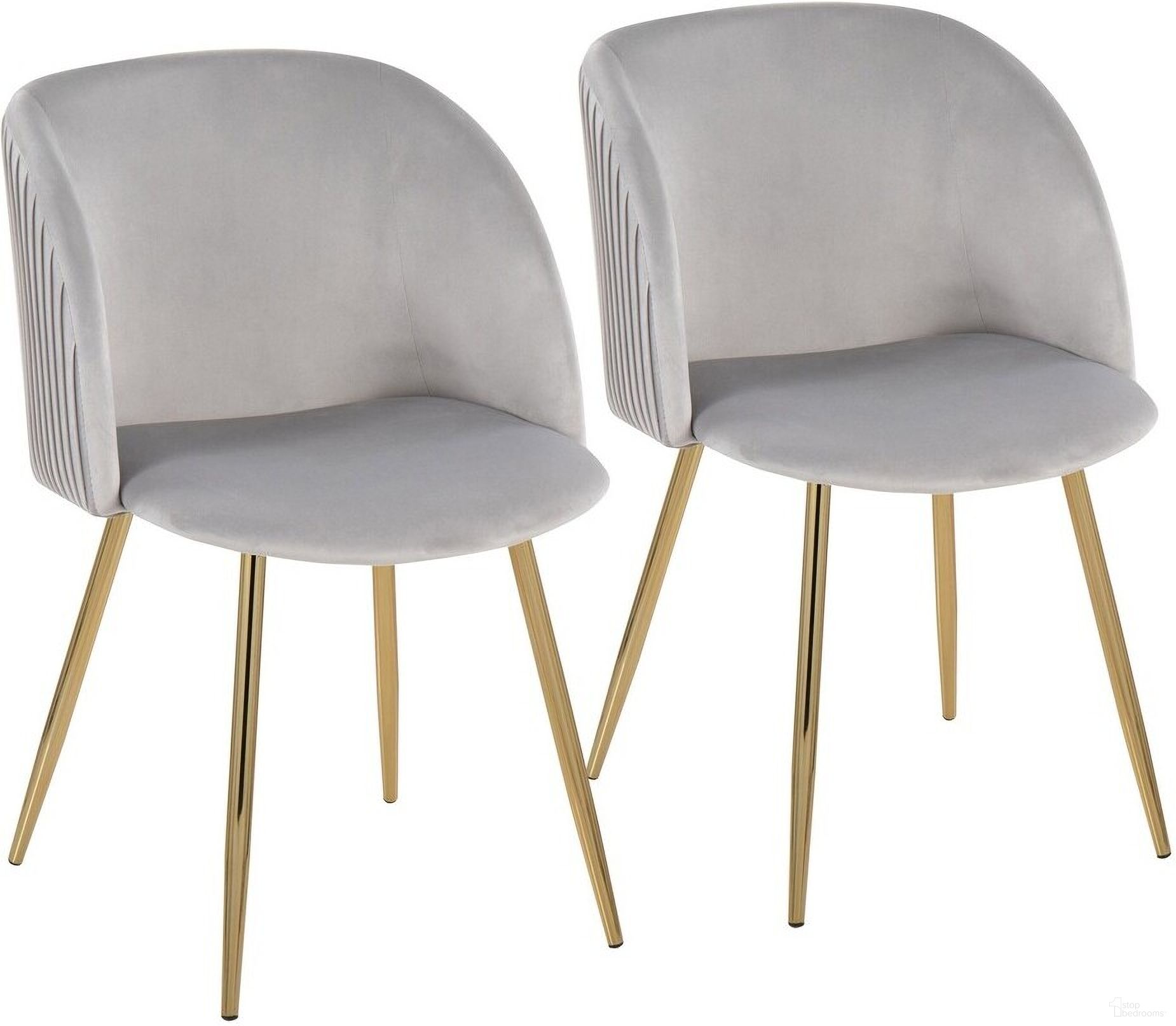 The appearance of Fran Pleated Chair Set of 2 In Gold and Silver designed by Lumisource in the modern / contemporary interior design. This gold and silver piece of furniture  was selected by 1StopBedrooms from Luna Collection to add a touch of cosiness and style into your home. Sku: CH-FRANPLT AUVSV2. Material: Metal. Chair Type: Side Chair.