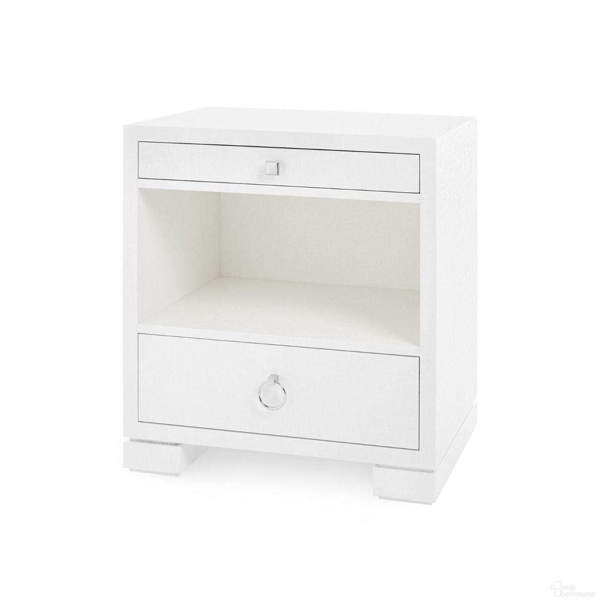 The appearance of Frances 2-Drawer Side Table In Chiffon White designed by Villa & House in the transitional interior design. This white piece of furniture  was selected by 1StopBedrooms from Frances Collection to add a touch of cosiness and style into your home. Sku: FRA-120-59.