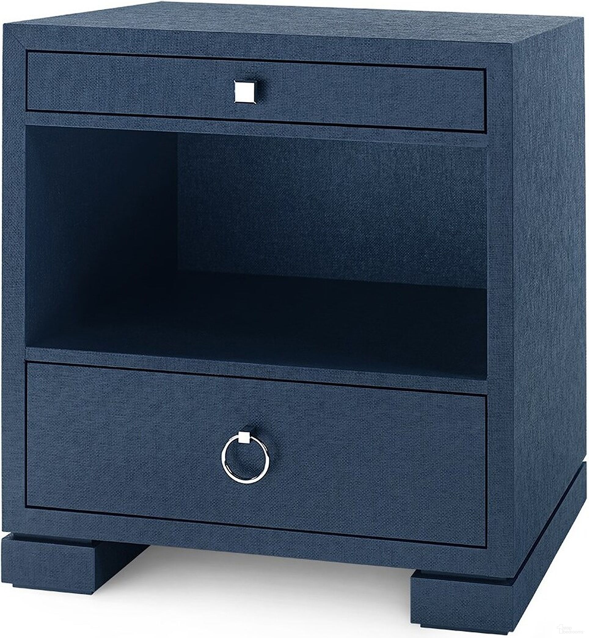 The appearance of Frances 2-Drawer Side Table In Deep Navy designed by Villa & House in the transitional interior design. This navy piece of furniture was selected by 1StopBedrooms from Frances Collection to add a touch of cosiness and style into your home. Sku: FRA-120-58.
