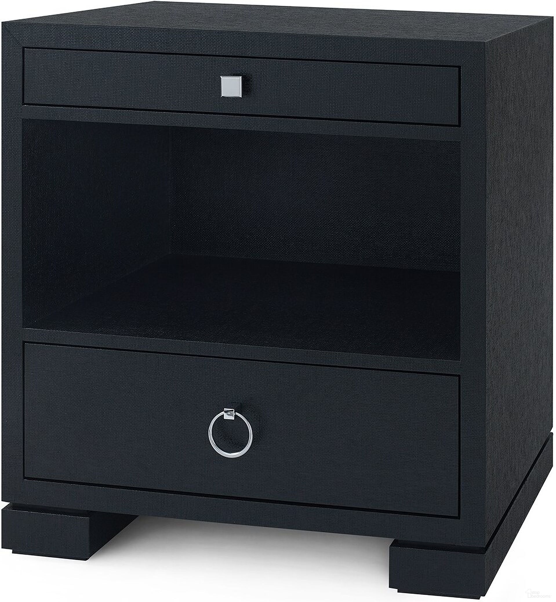 Frances 2-Drawer Side Table In Satin Black