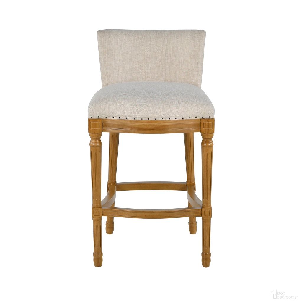The appearance of Francesca Linen and Oak Wood Barstool In Tan and Natural designed by Boraam Industries in the rustic / southwestern interior design. This tan/natural piece of furniture  was selected by 1StopBedrooms from Francesca Collection to add a touch of cosiness and style into your home. Sku: 18120. Material: Rubberwood.