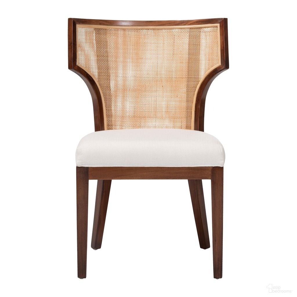 Franco Dining Chair In Light Brown and White