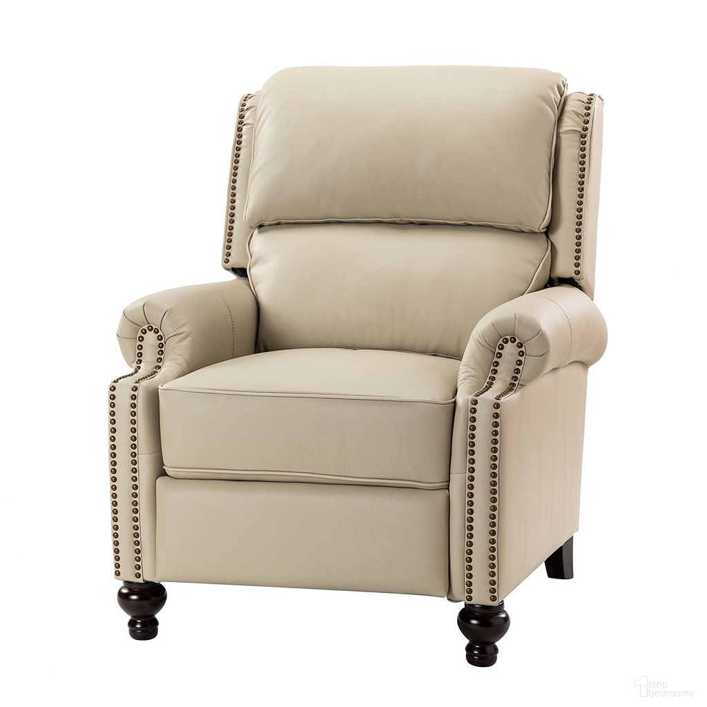 Franco Genuine Leather Recliner In Beige