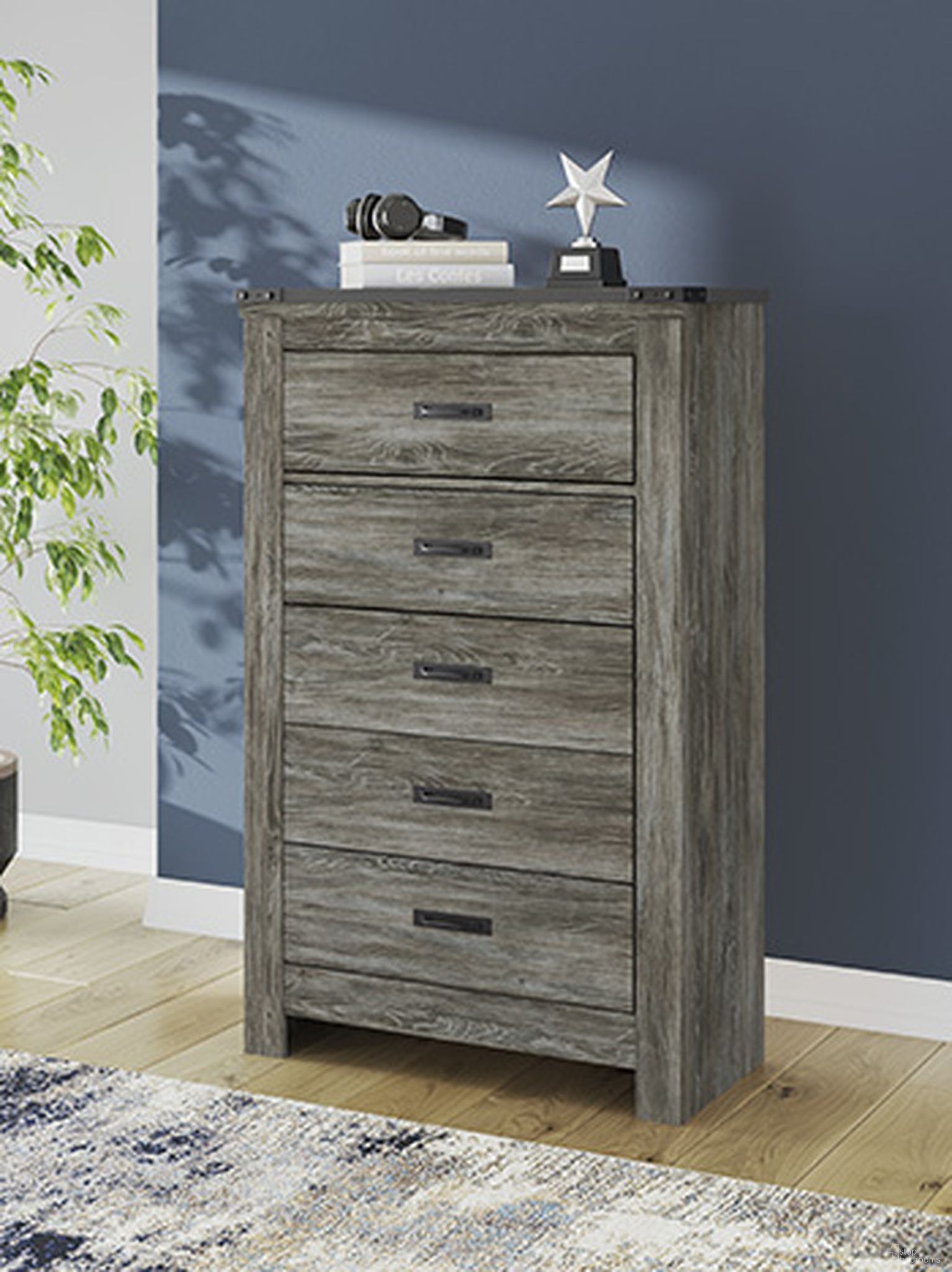 The appearance of Frandern Chest of Drawers In Gray designed by Signature Design by Ashley in the transitional interior design. This gray piece of furniture was selected by 1StopBedrooms from Frandern Collection to add a touch of cosiness and style into your home. Sku: B4480-46. Material: Wood.