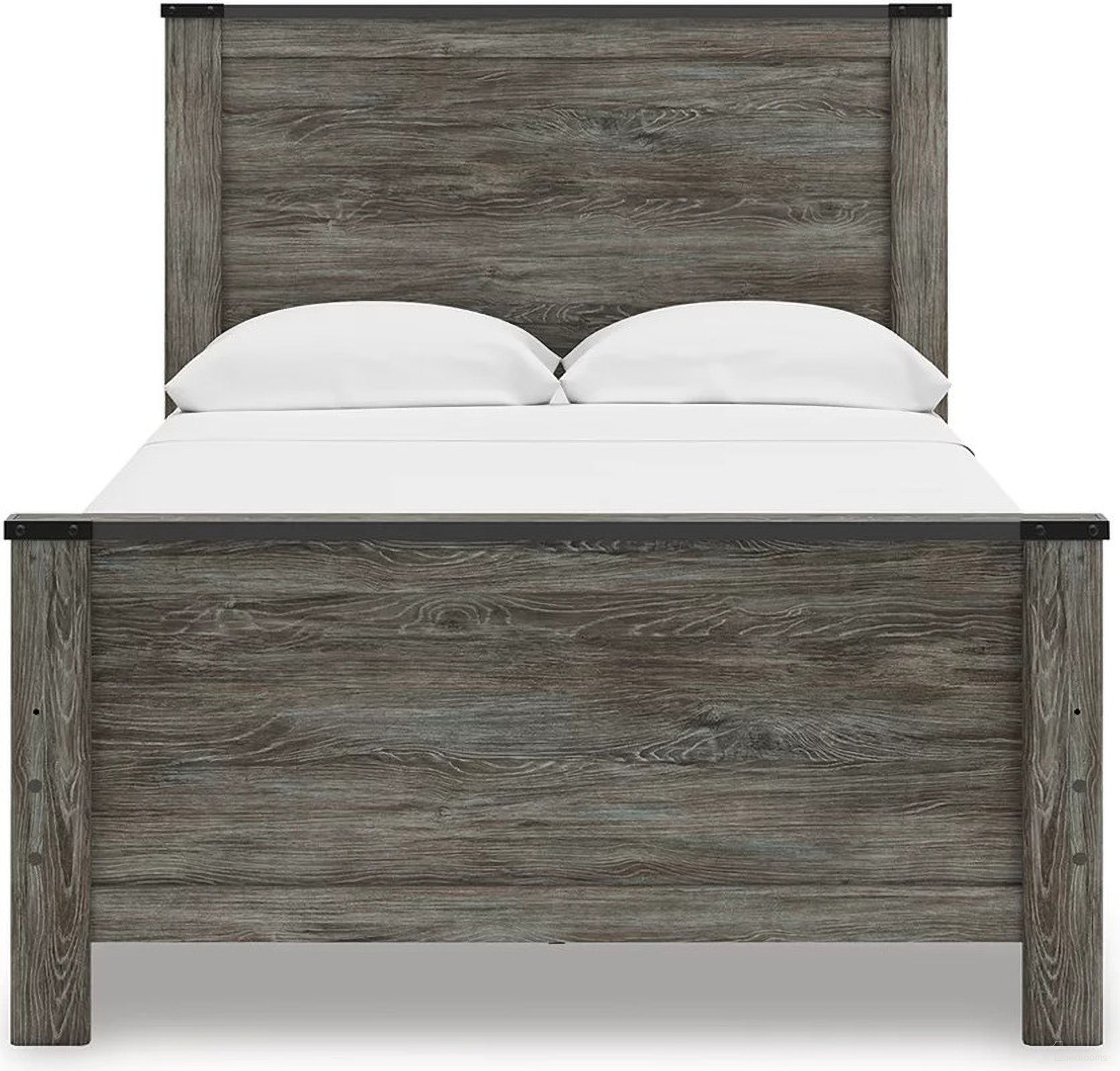 The appearance of Frandern Full Panel Bed In Black and Gray designed by Signature Design by Ashley in the transitional interior design. This black and gray piece of furniture was selected by 1StopBedrooms from Frandern Collection to add a touch of cosiness and style into your home. Sku: B4480-84;B4480-86;B4480-87. Bed Type: Panel Bed. Bed Size: Full.
