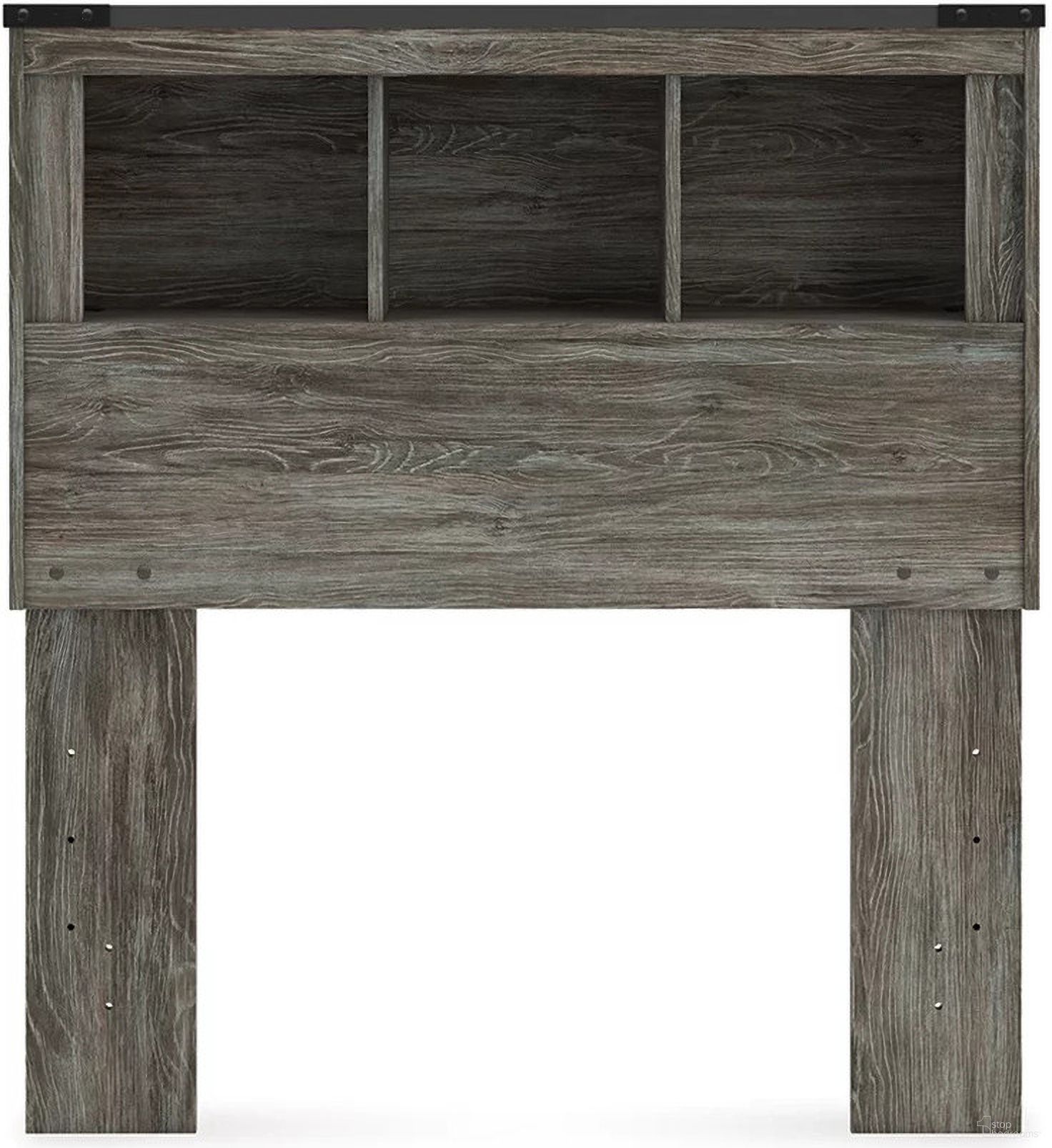 The appearance of Frandern Twin Bookcase Headboard In Gray designed by Signature Design by Ashley in the transitional interior design. This gray piece of furniture  was selected by 1StopBedrooms from Frandern Collection to add a touch of cosiness and style into your home. Sku: B4480-63. Material: Wood. Bed Size: Twin.