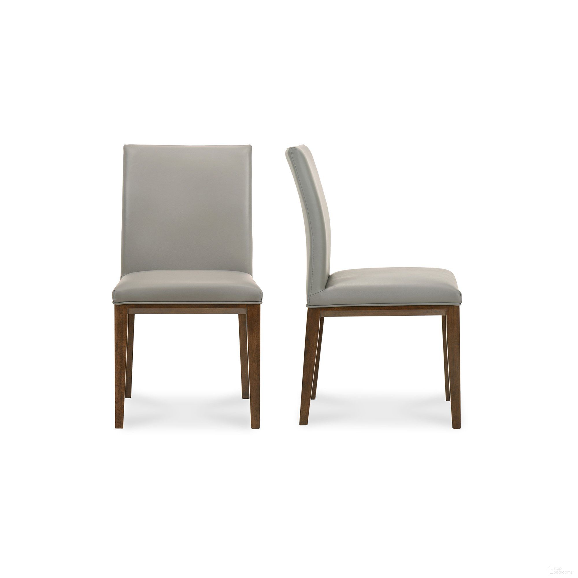 The appearance of Frankie Dining Chair Grey Set of 2 designed by Moes Home in the modern / contemporary interior design. This grey piece of furniture was selected by 1StopBedrooms from Frankie Collection to add a touch of cosiness and style into your home. Sku: EQ-1011-15. Material: Leather. Chair Type: Side Chair.