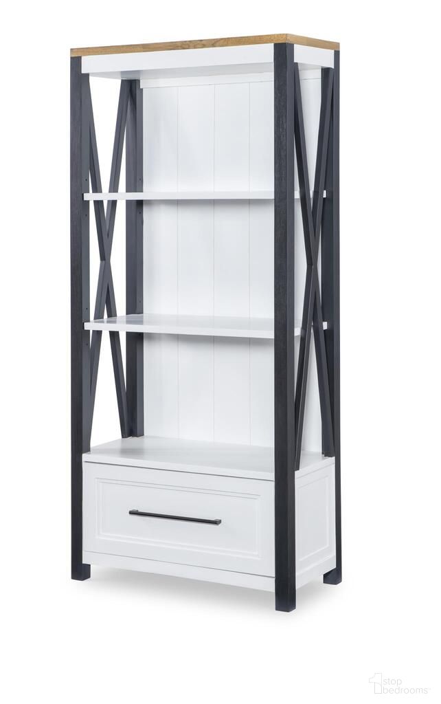 The appearance of Franklin 1 Drawer and 3 Open Shelves Etagere In Harvest Oak and Natural White designed by Legacy Classic in the country / farmhouse interior design. This harvest oak and natural white piece of furniture was selected by 1StopBedrooms from Franklin Collection to add a touch of cosiness and style into your home. Sku: N1561-181. Material: Hardwood.