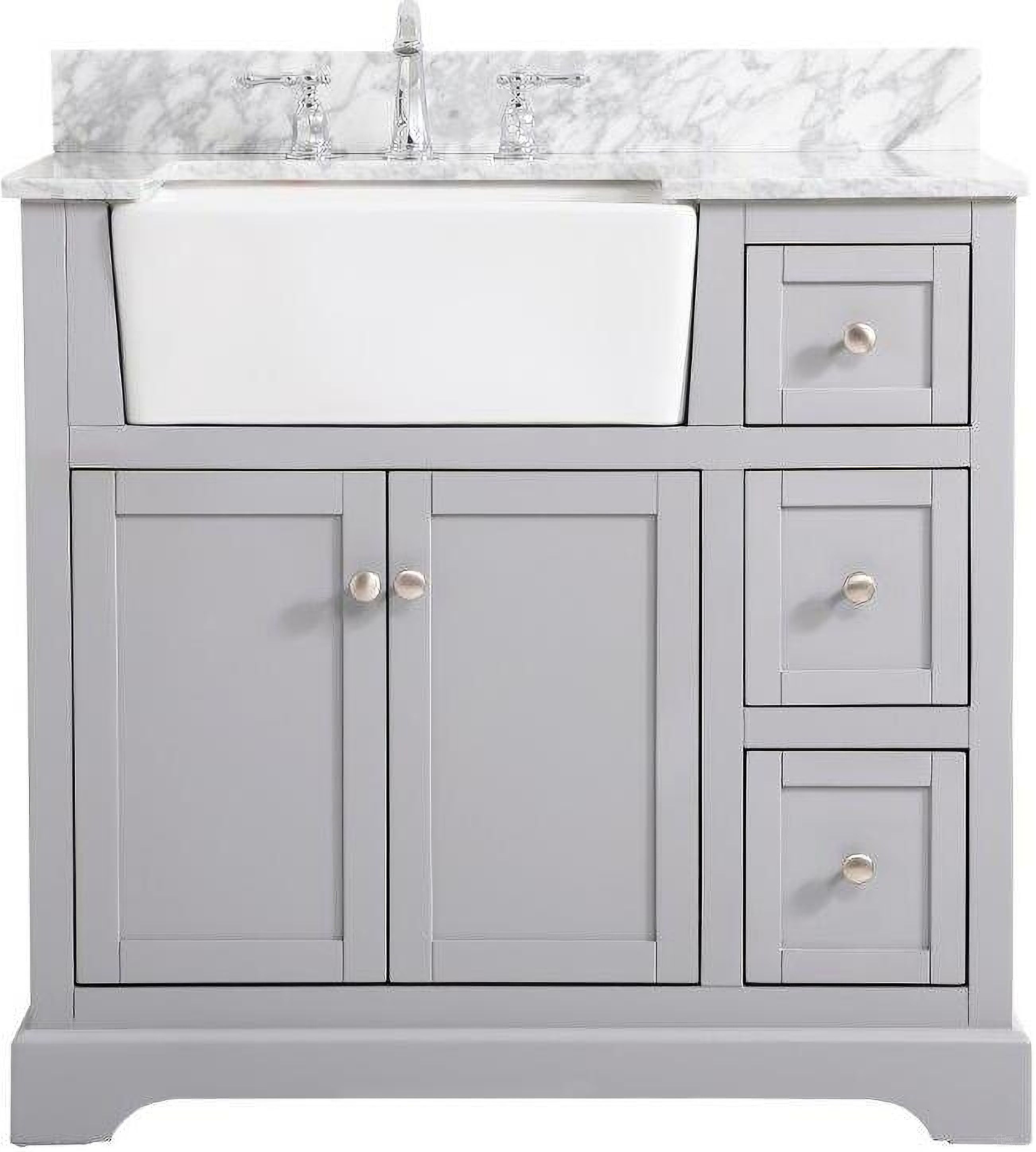 Franklin 36 Inch Single Bathroom Vanity In Grey With Backsplash