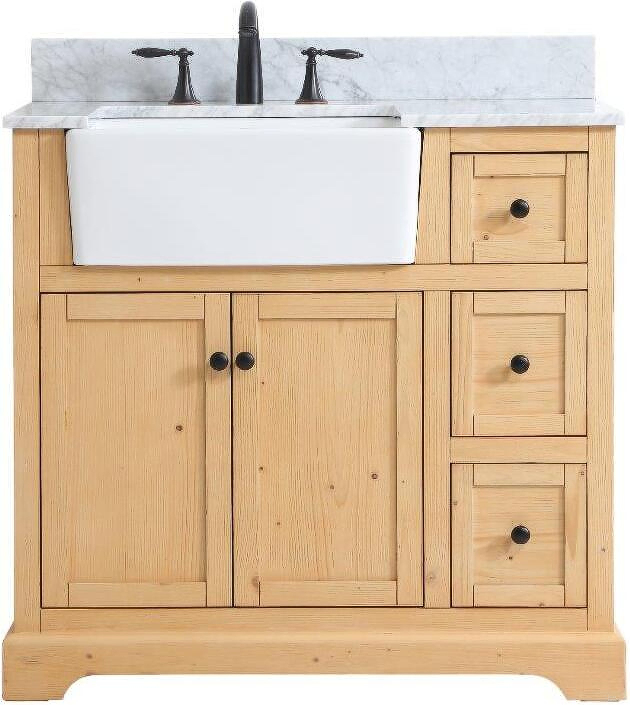 Franklin 36 Inch Single Bathroom Vanity In Natural Wood With Backsplash