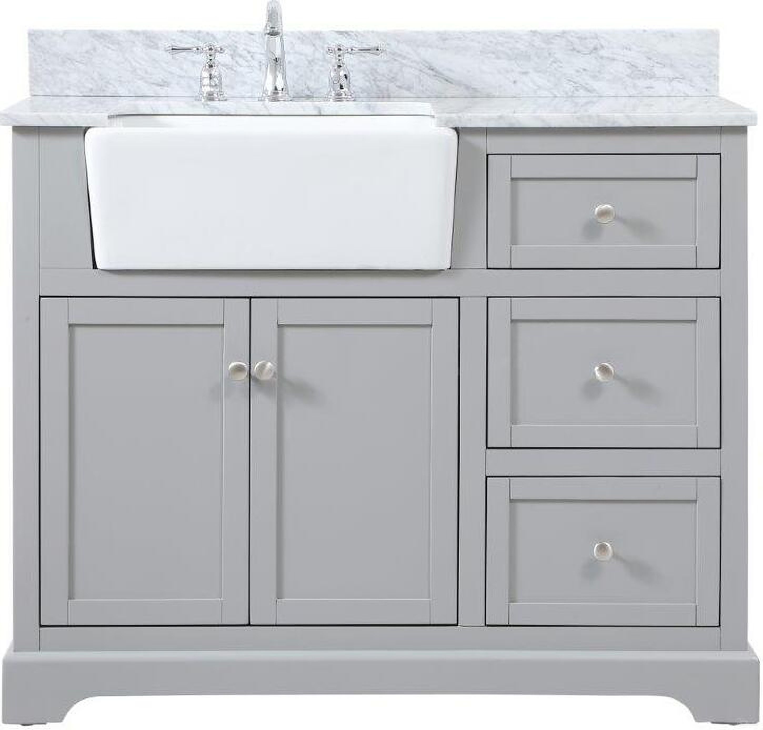 Franklin 42 Inch Single Bathroom Vanity In Grey With Backsplash