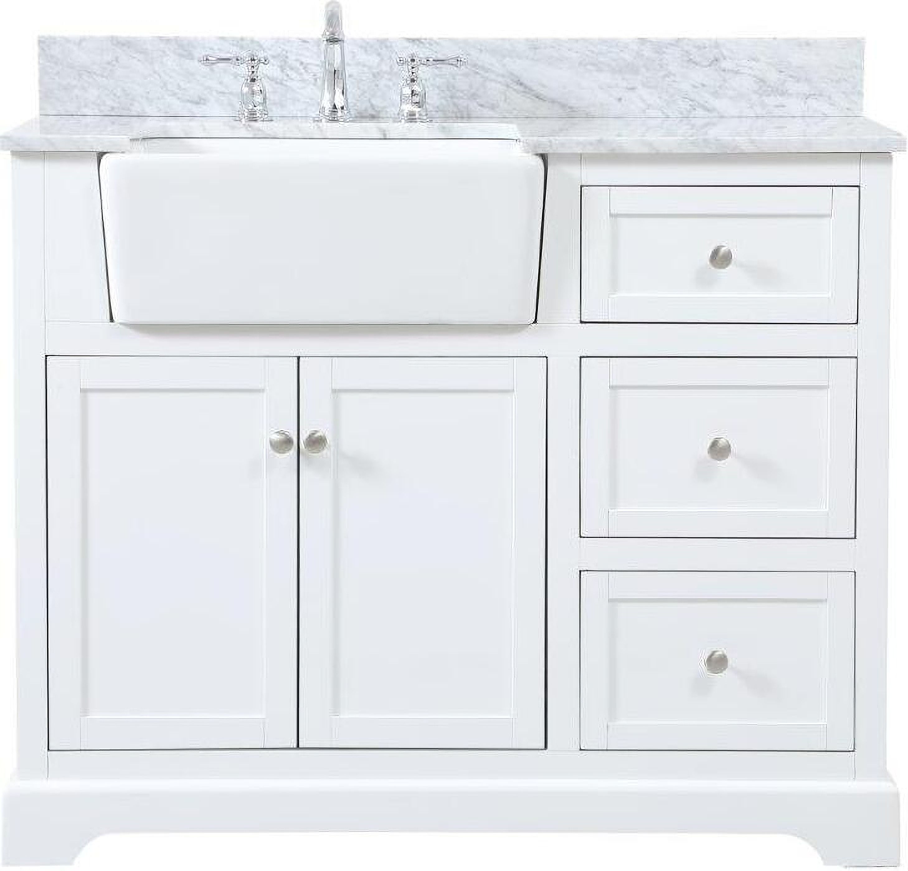 Franklin 42 Inch Single Bathroom Vanity In White With Backsplash
